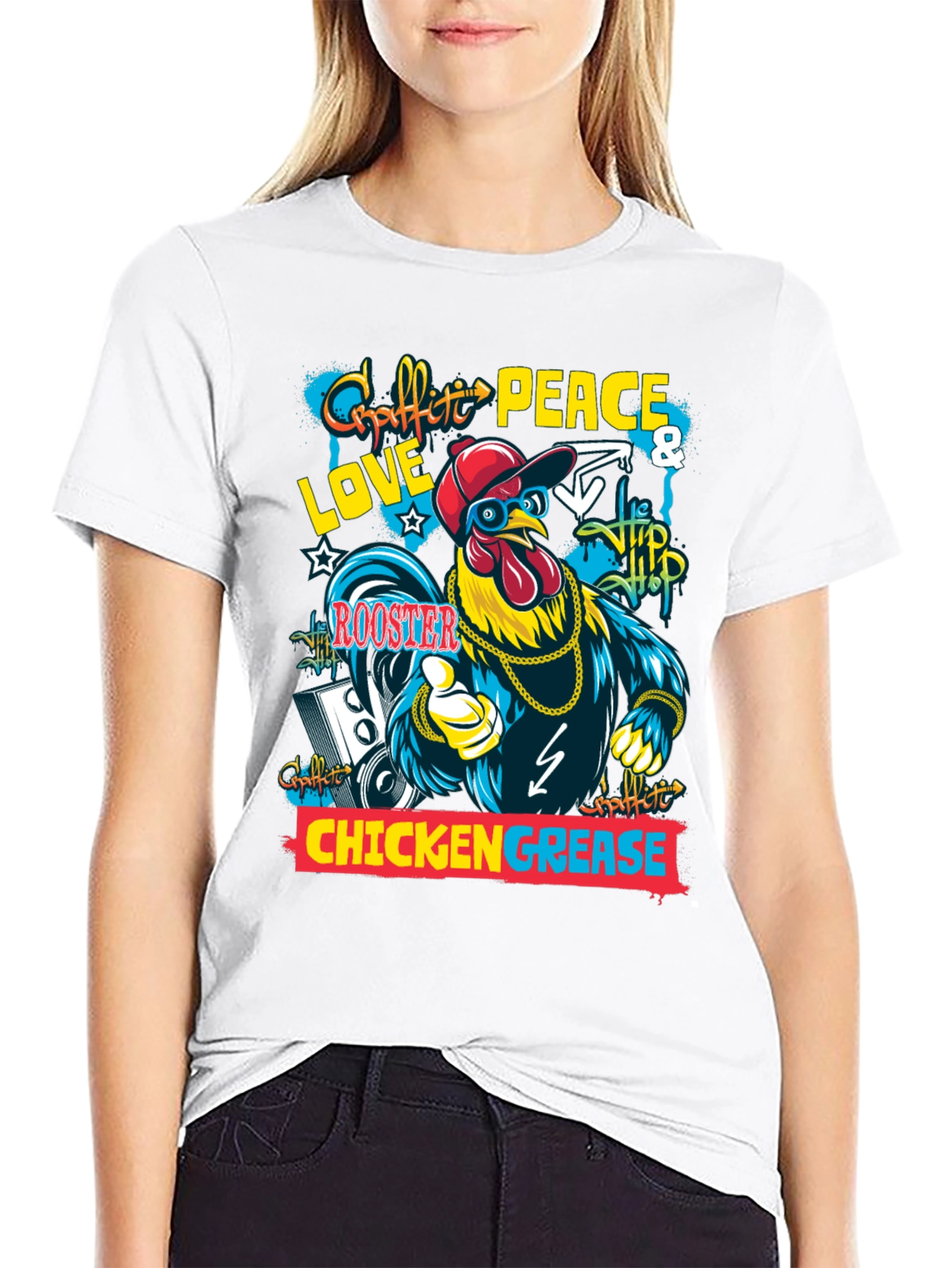 Hip Hop Rooster Graphic Tee