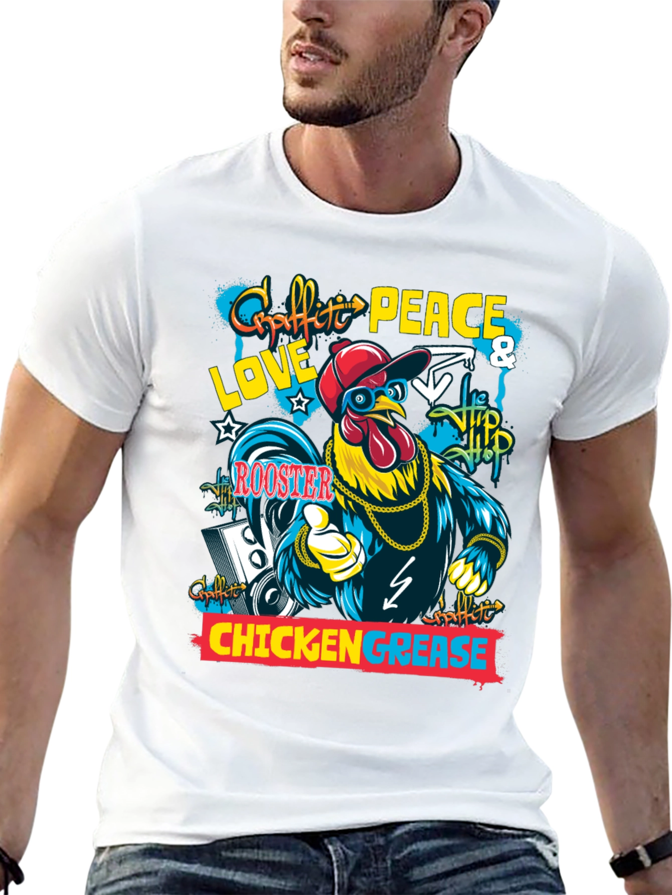 Hip Hop Rooster Graphic Tee