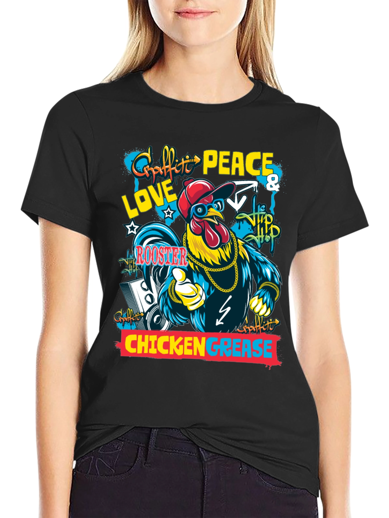 Hip Hop Rooster Graphic Tee
