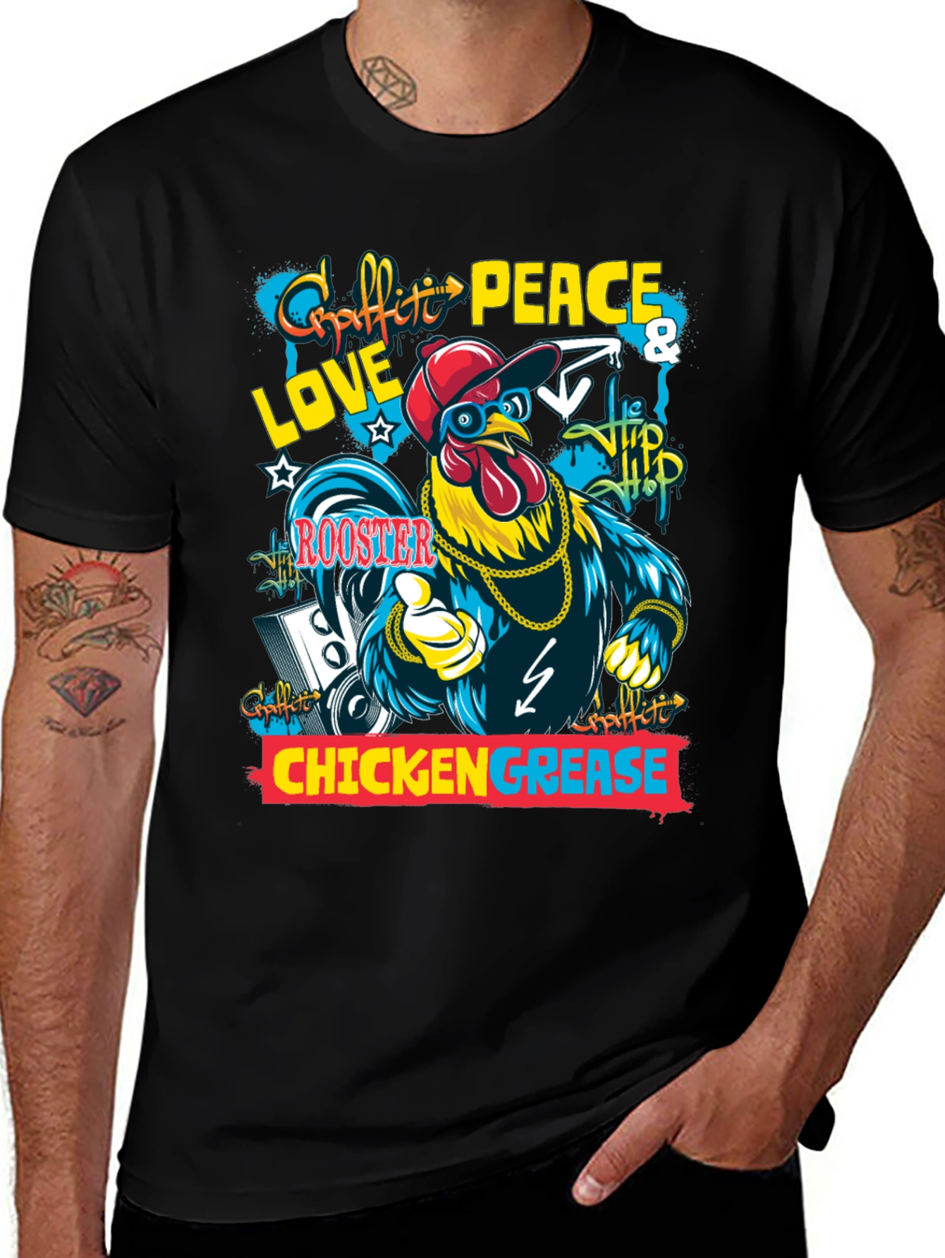 Hip Hop Rooster Graphic Tee