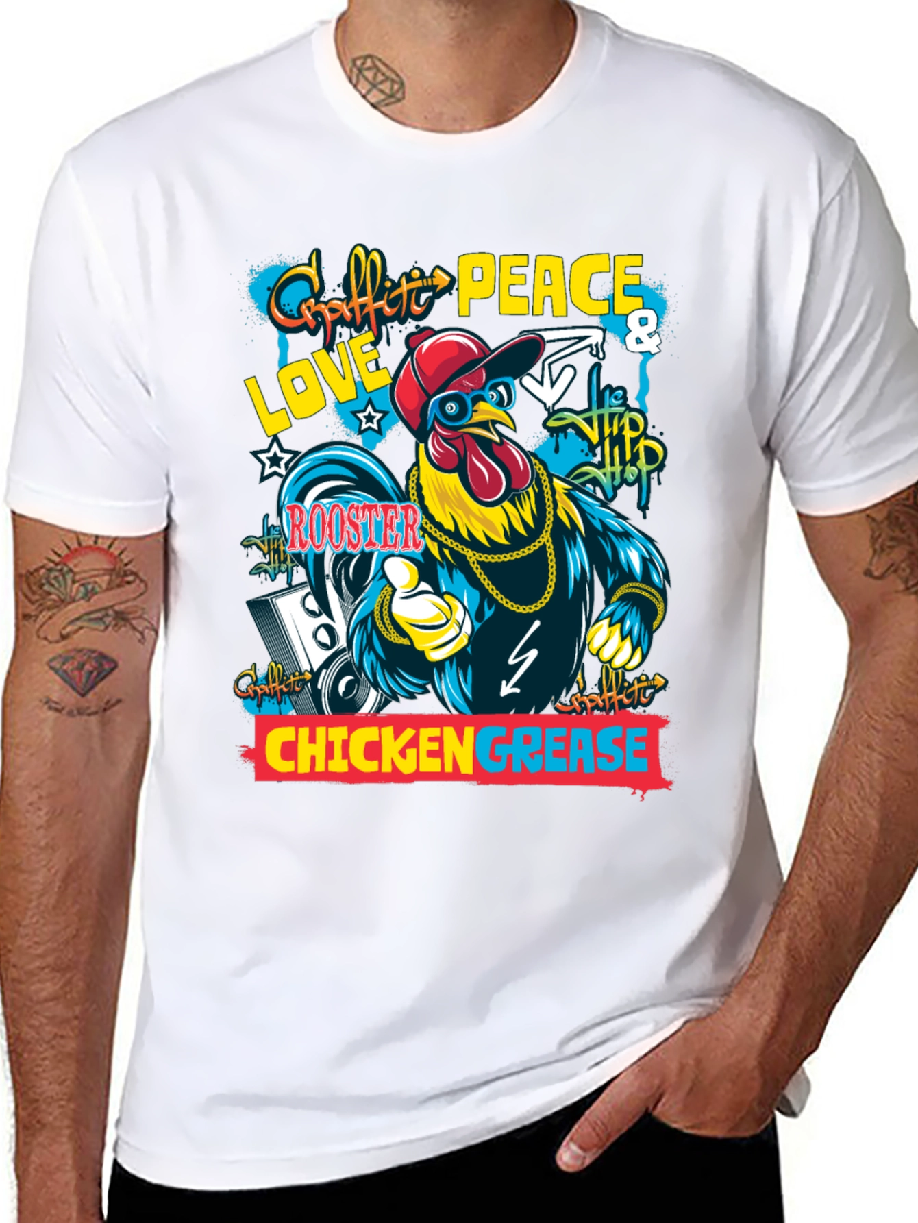 Hip Hop Rooster Graphic Tee