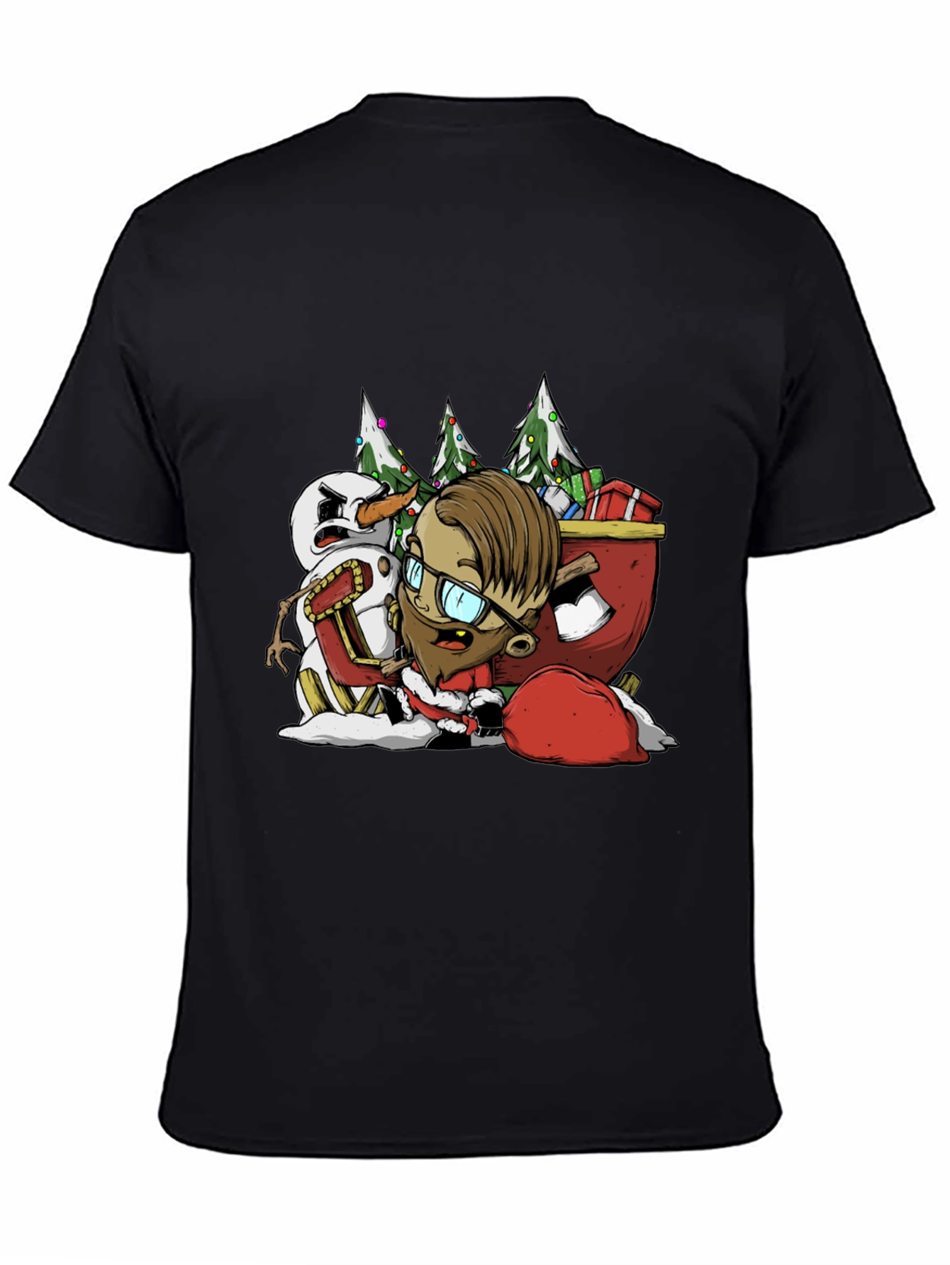 Hipster Santa T-Shirt - Christmas Holiday Apparel