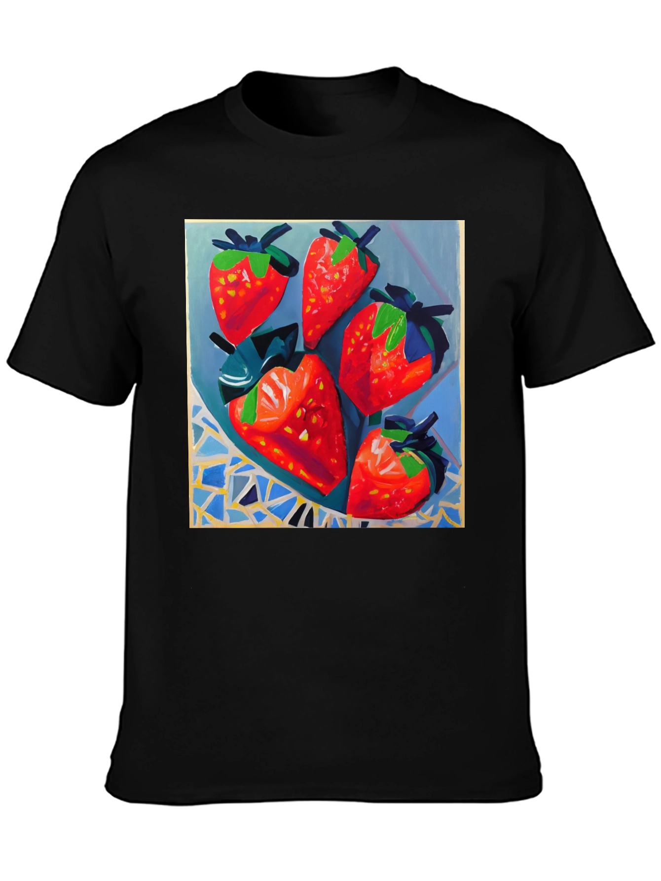 Strawberry Patch T-Shirt - Artsy Fruit Design