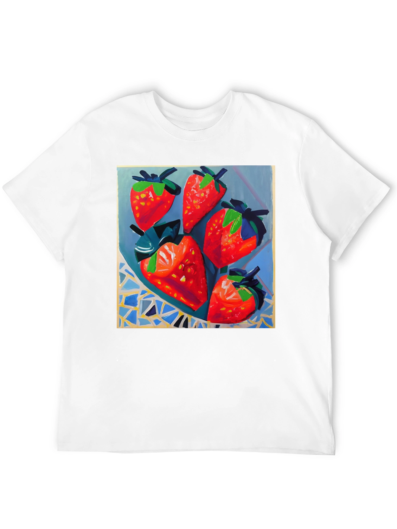 Strawberry Patch T-Shirt - Artsy Fruit Design