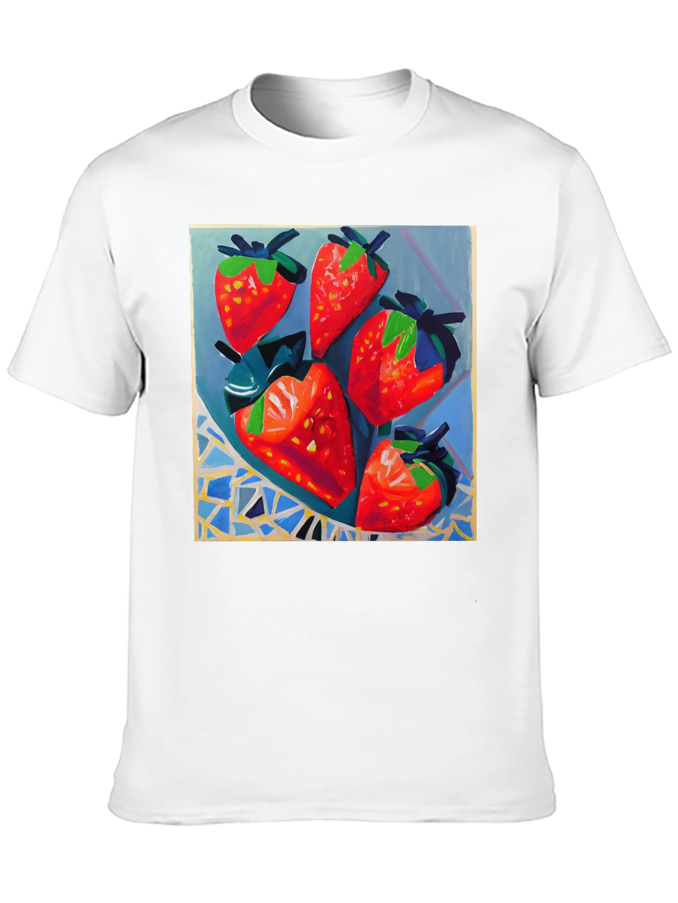Strawberry Patch T-Shirt - Artsy Fruit Design