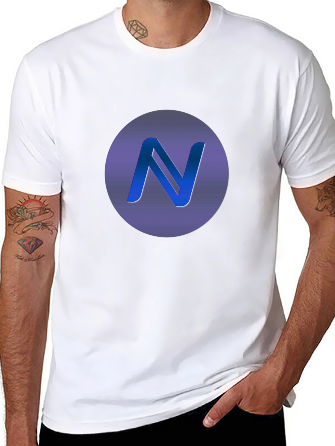 Stylish Black T-Shirt with Letter N Logo