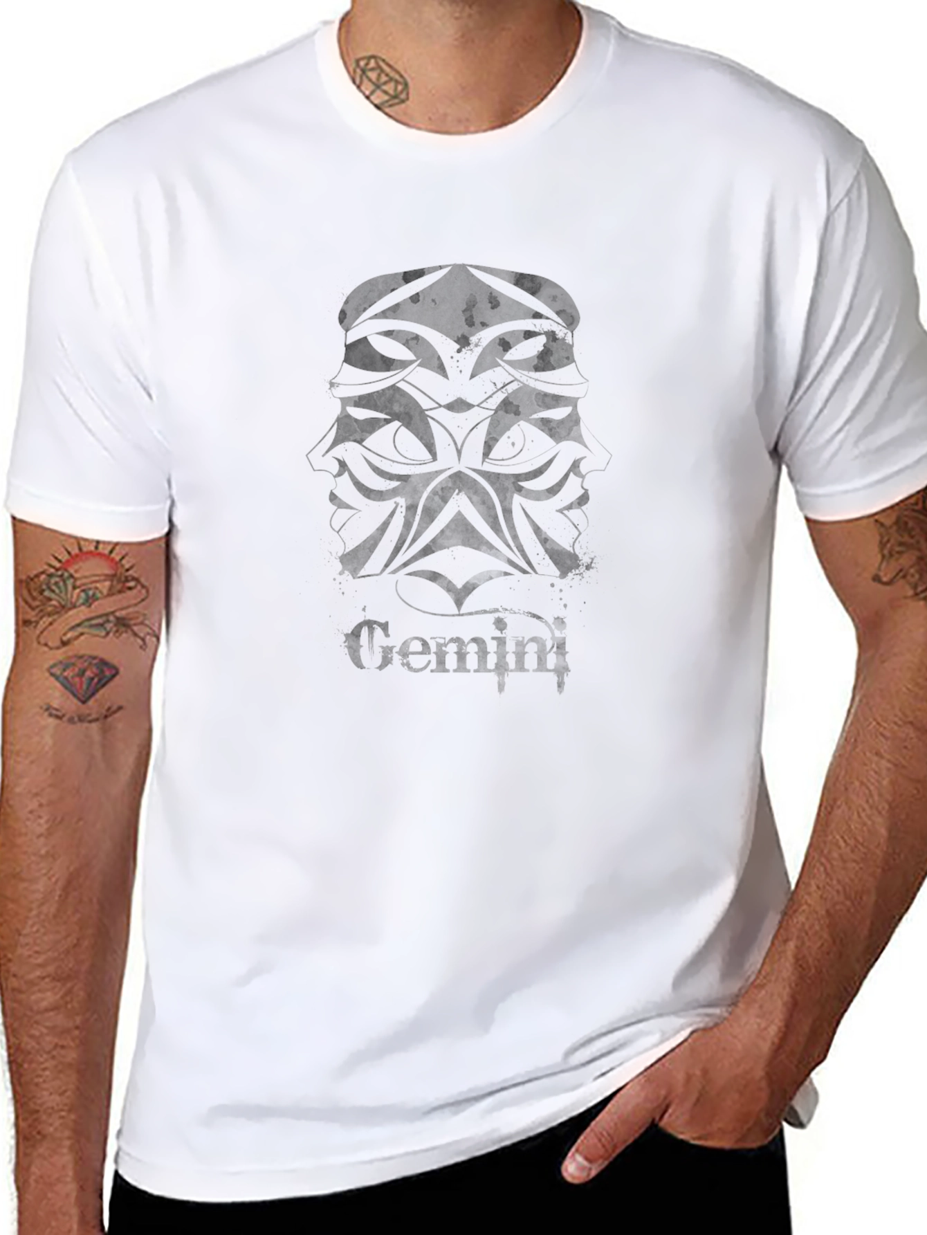 Gemini Zodiac Black Graphic Tee