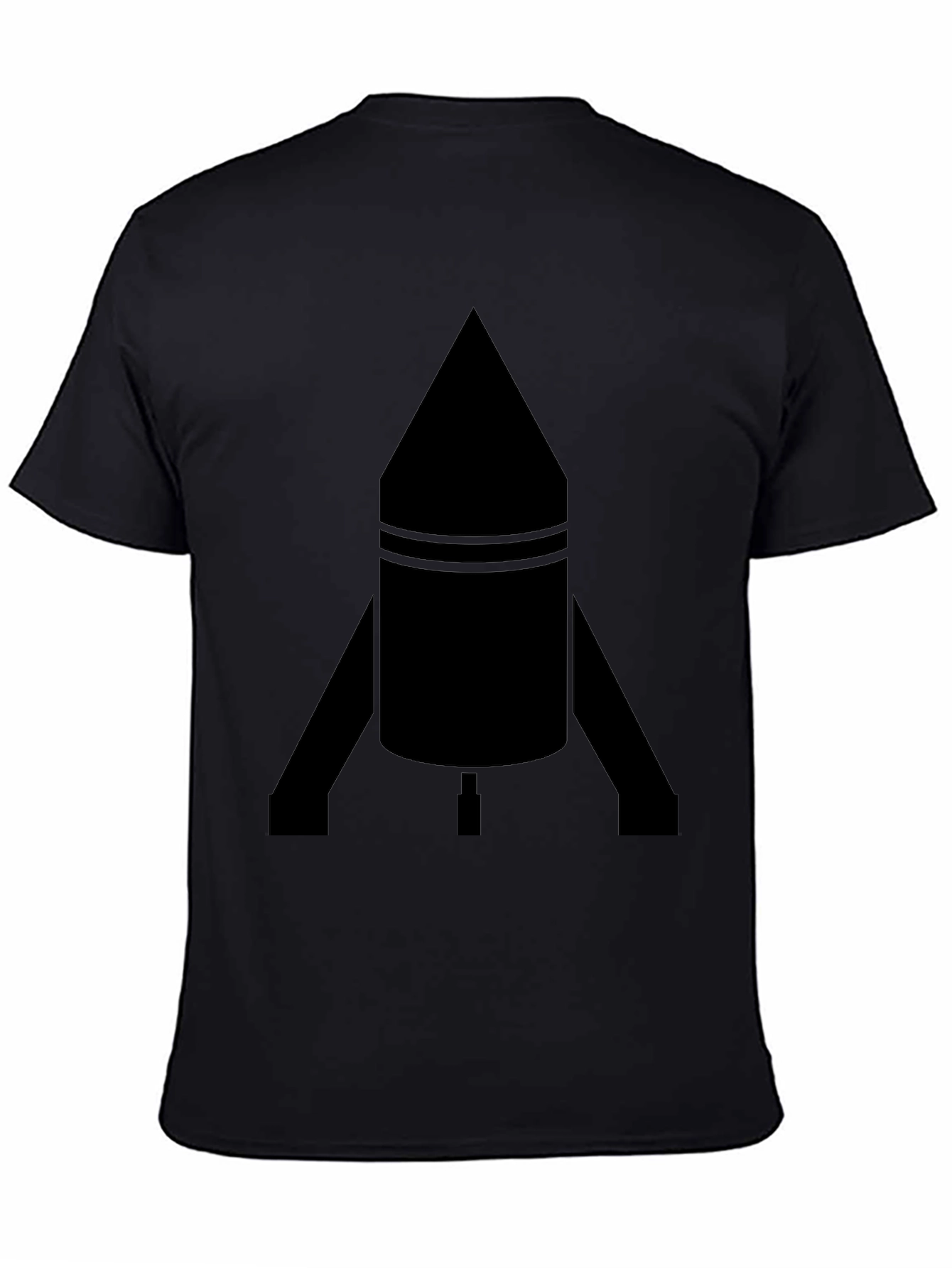 Rocket Graphic Tee - Solid Black Design