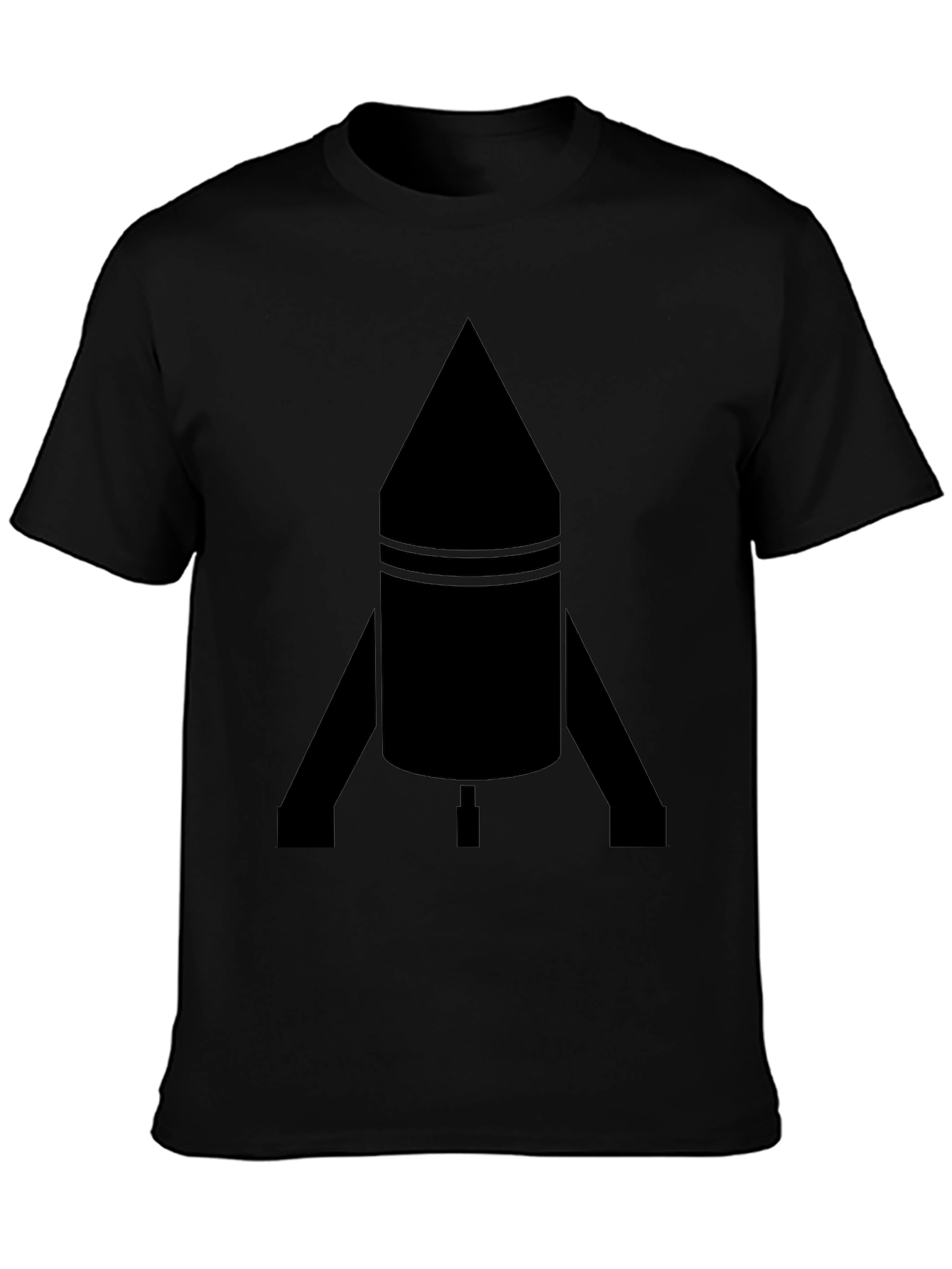 Rocket Graphic Tee - Solid Black Design