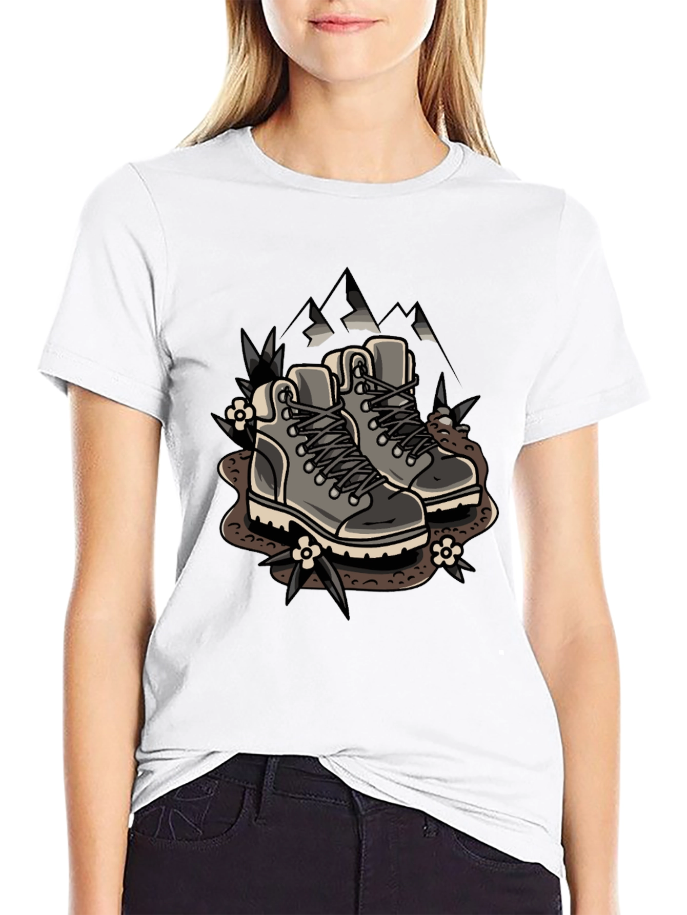 Hiking Boots Graphic Tee - Adventure Ready Shirt