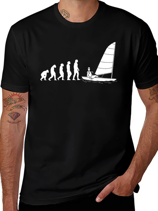 Evolution of Sailing Black T-Shirt