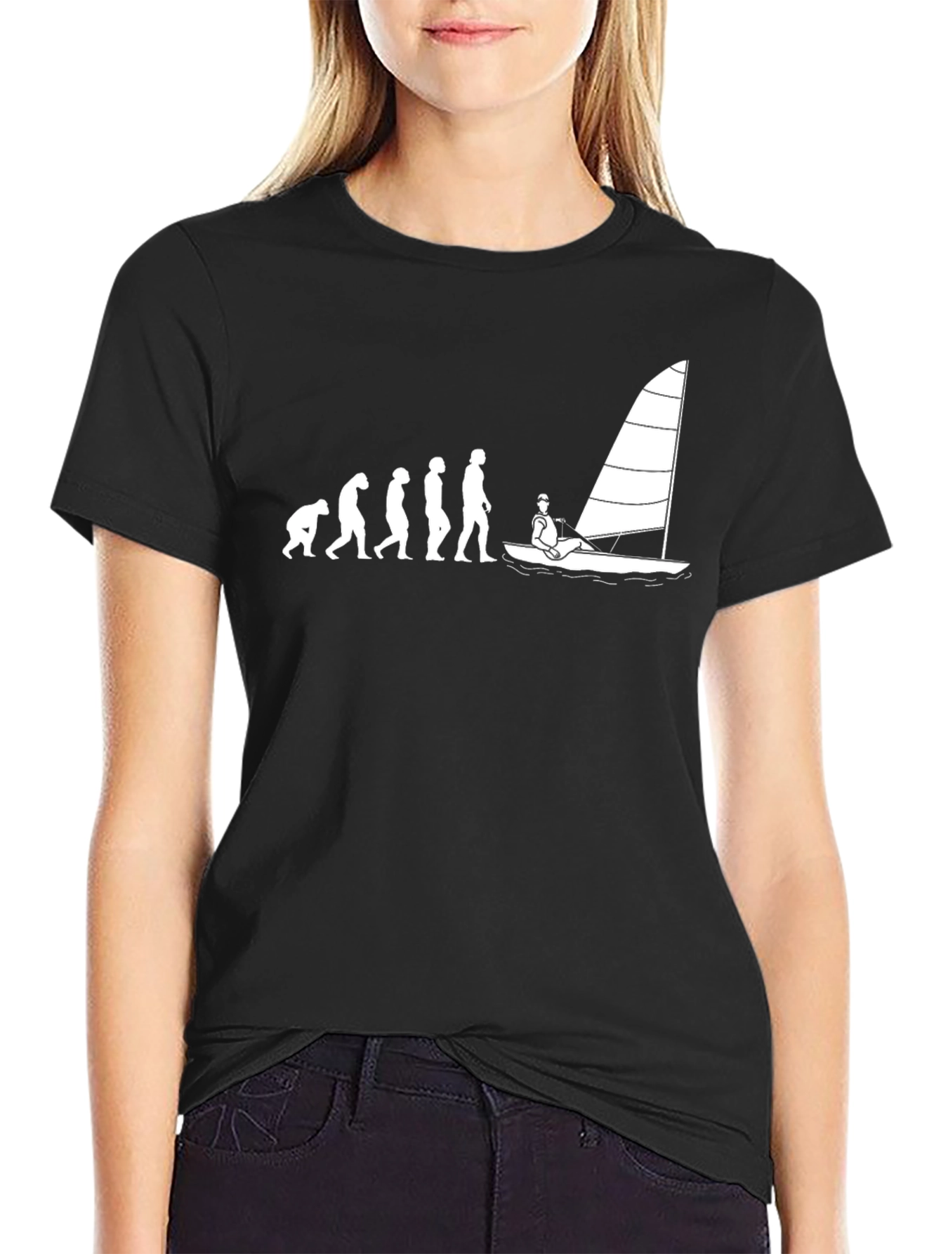 Evolution of Sailing Black T-Shirt