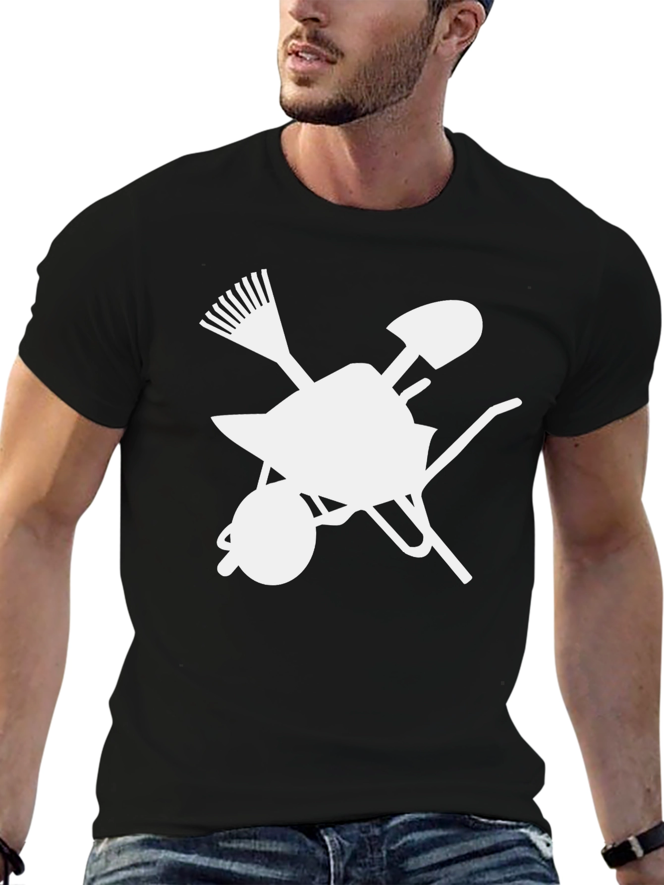 Gardening Tools Graphic Tee - Black Unisex T-Shirt