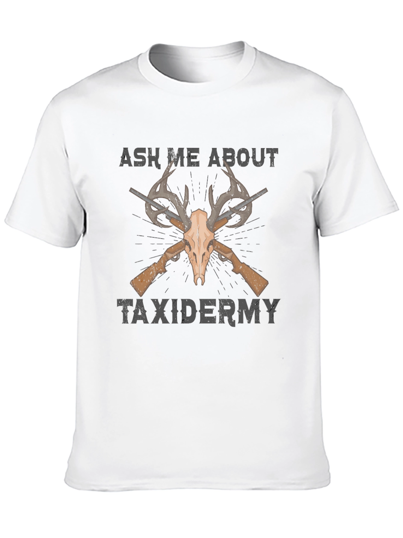 Taxidermy T-Shirt - Deer Skull & Rifles Design