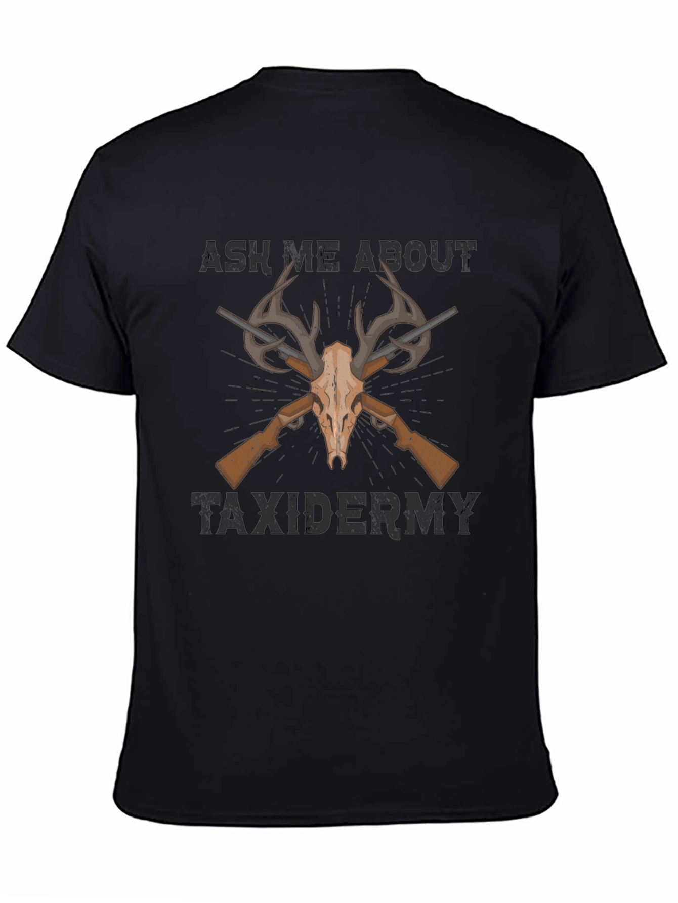 Taxidermy T-Shirt - Deer Skull & Rifles Design