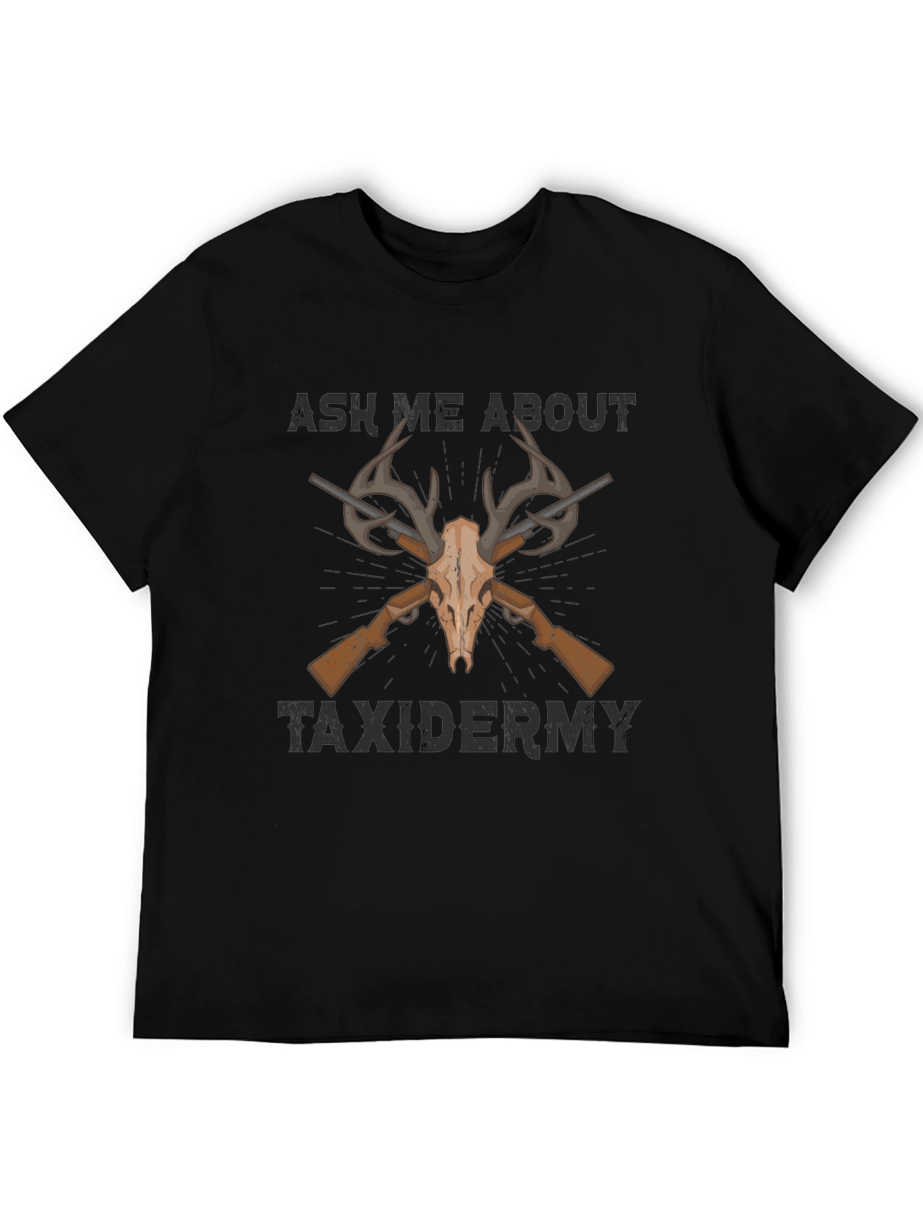 Taxidermy T-Shirt - Deer Skull & Rifles Design