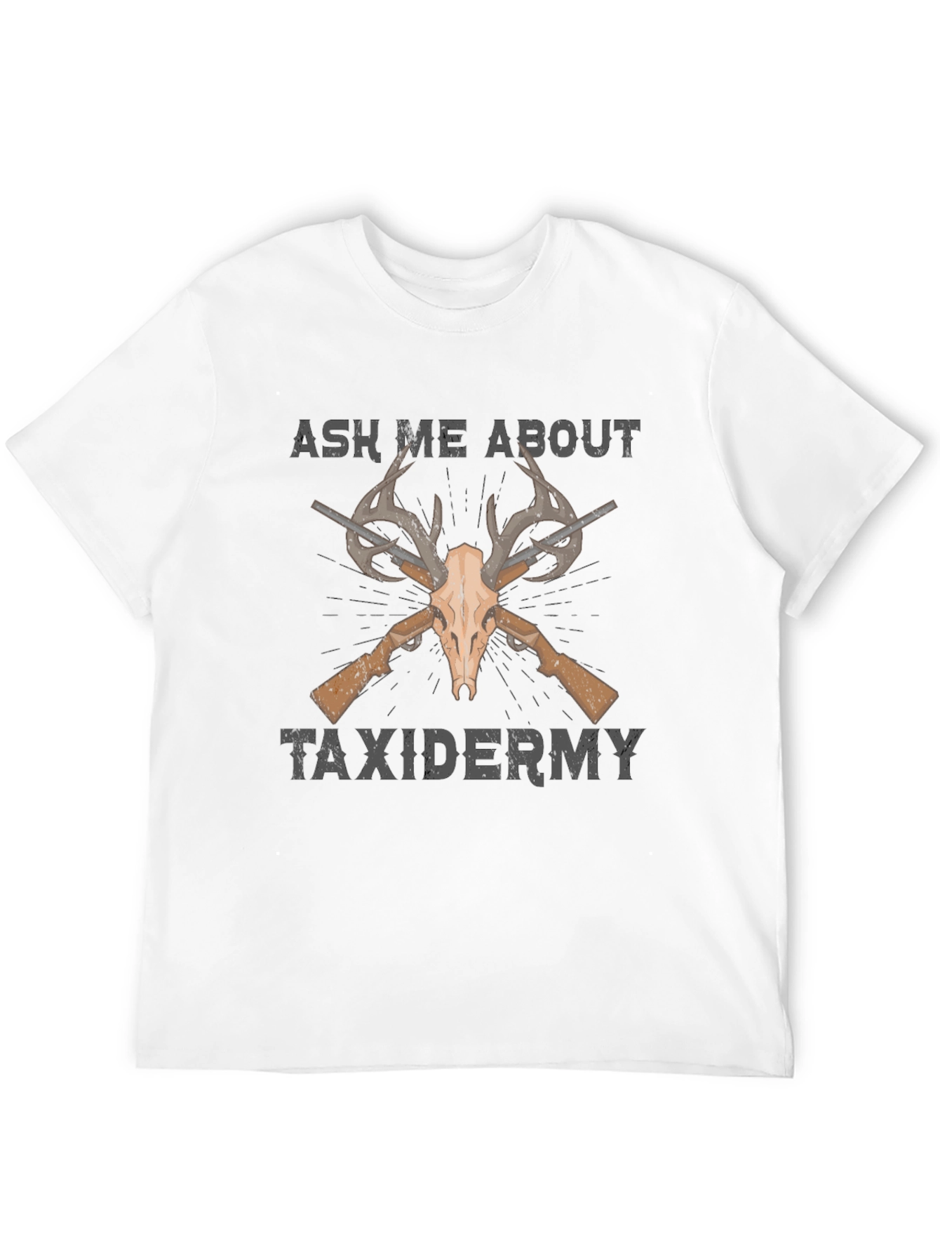 Taxidermy T-Shirt - Deer Skull & Rifles Design