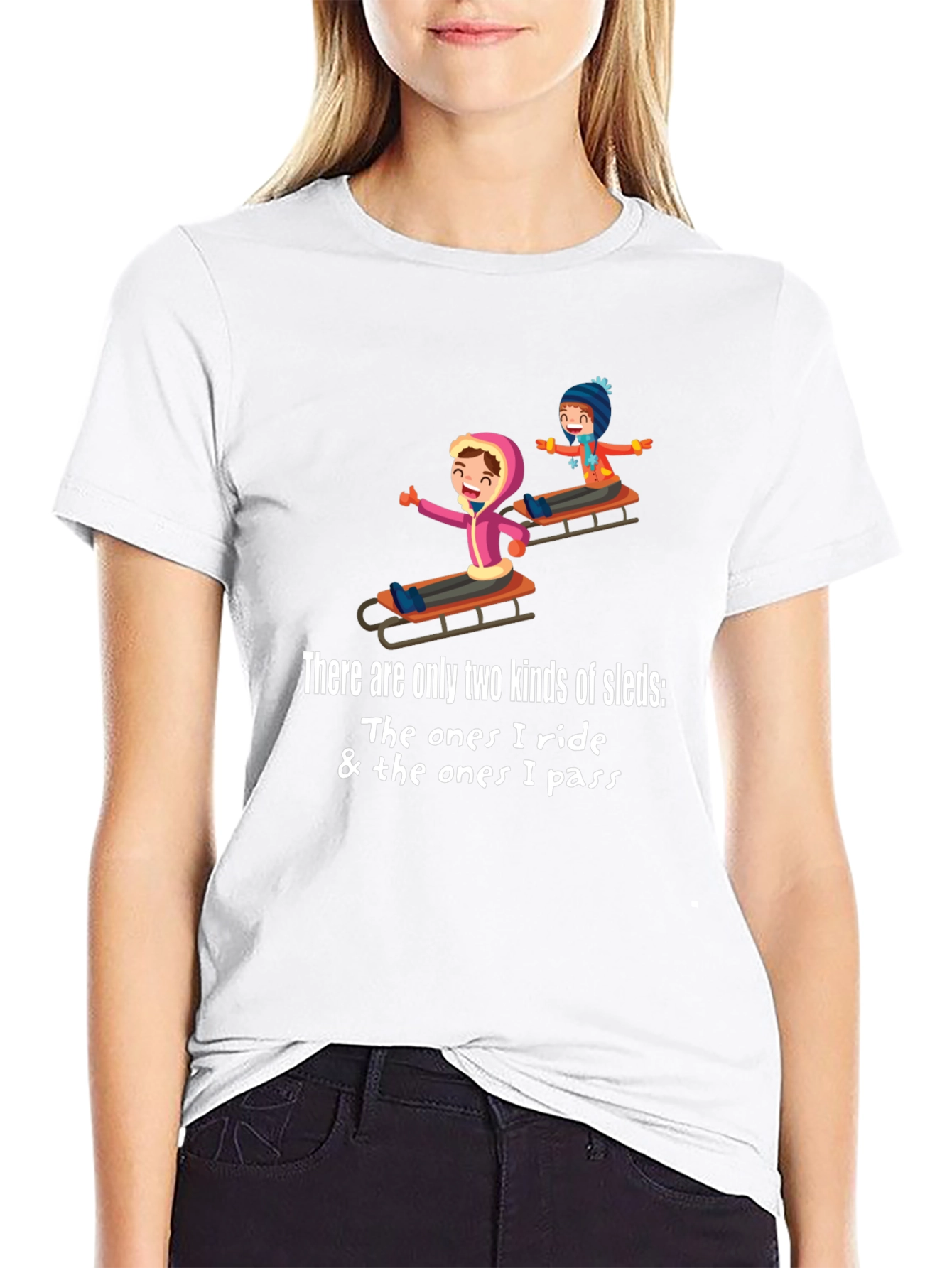 Funny Sledding T-Shirt for Winter Sports Enthusiasts