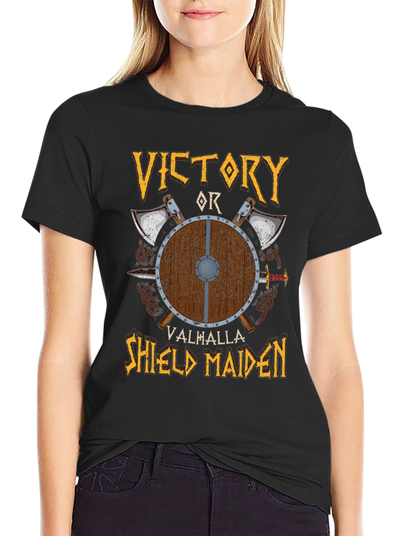 Victory or Valhalla Shield Maiden T-Shirt