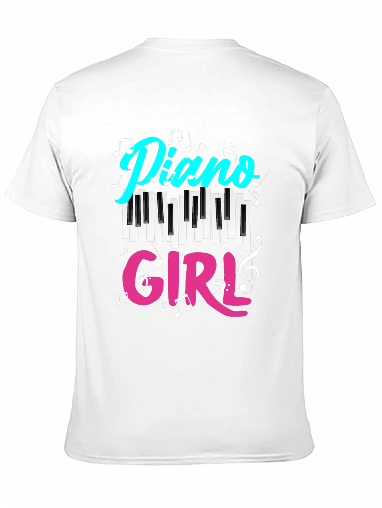 Piano Girl Black T-Shirt - Music Lover Tee