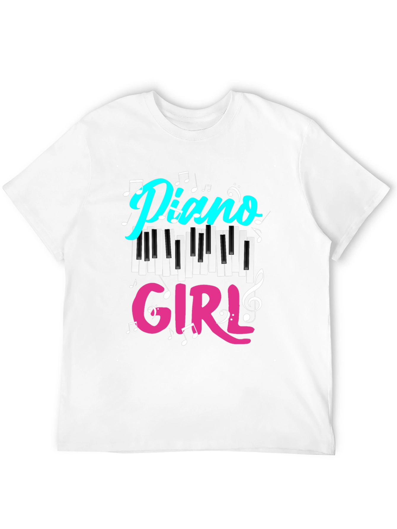 Piano Girl Black T-Shirt - Music Lover Tee