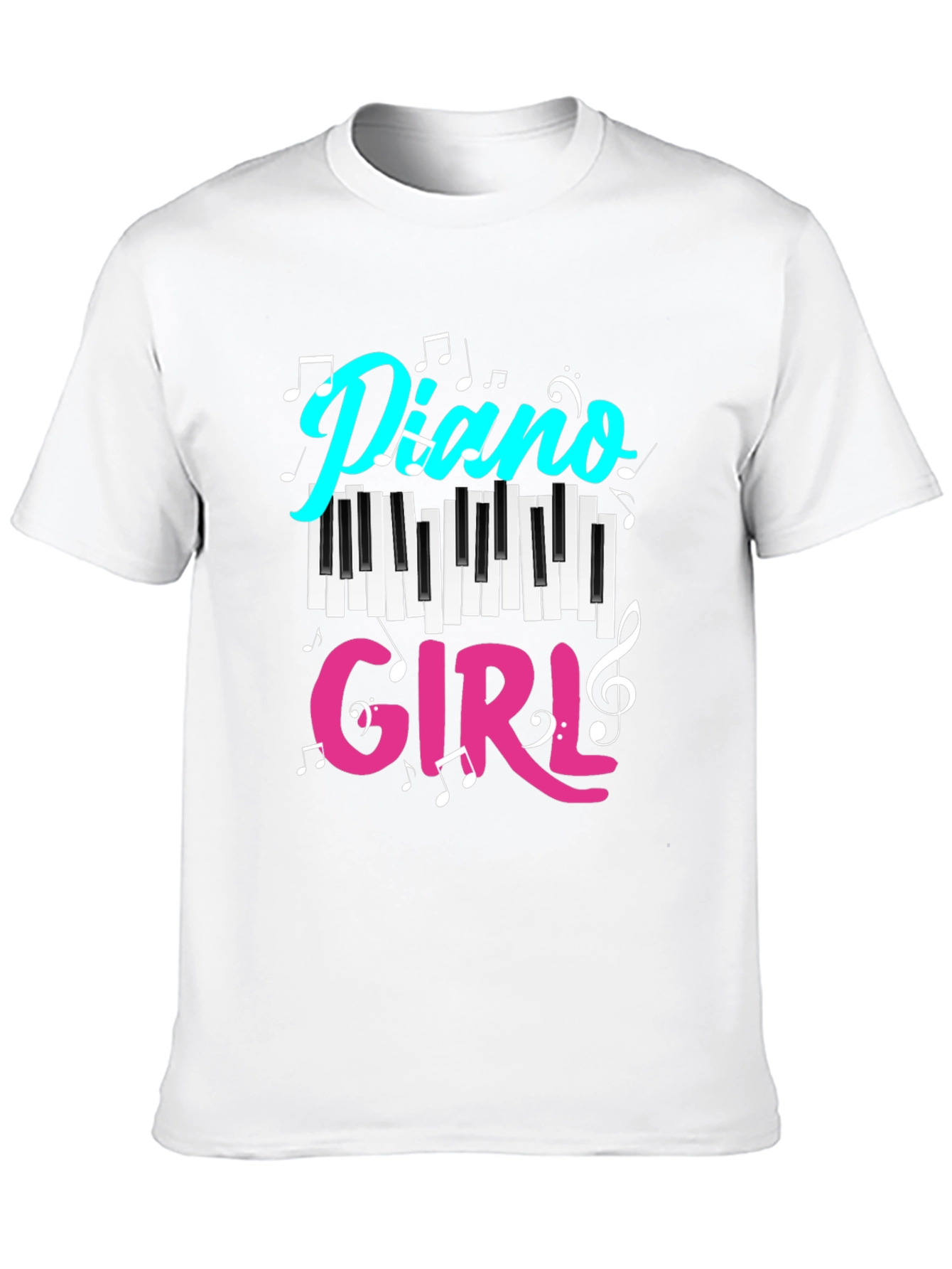 Piano Girl Black T-Shirt - Music Lover Tee