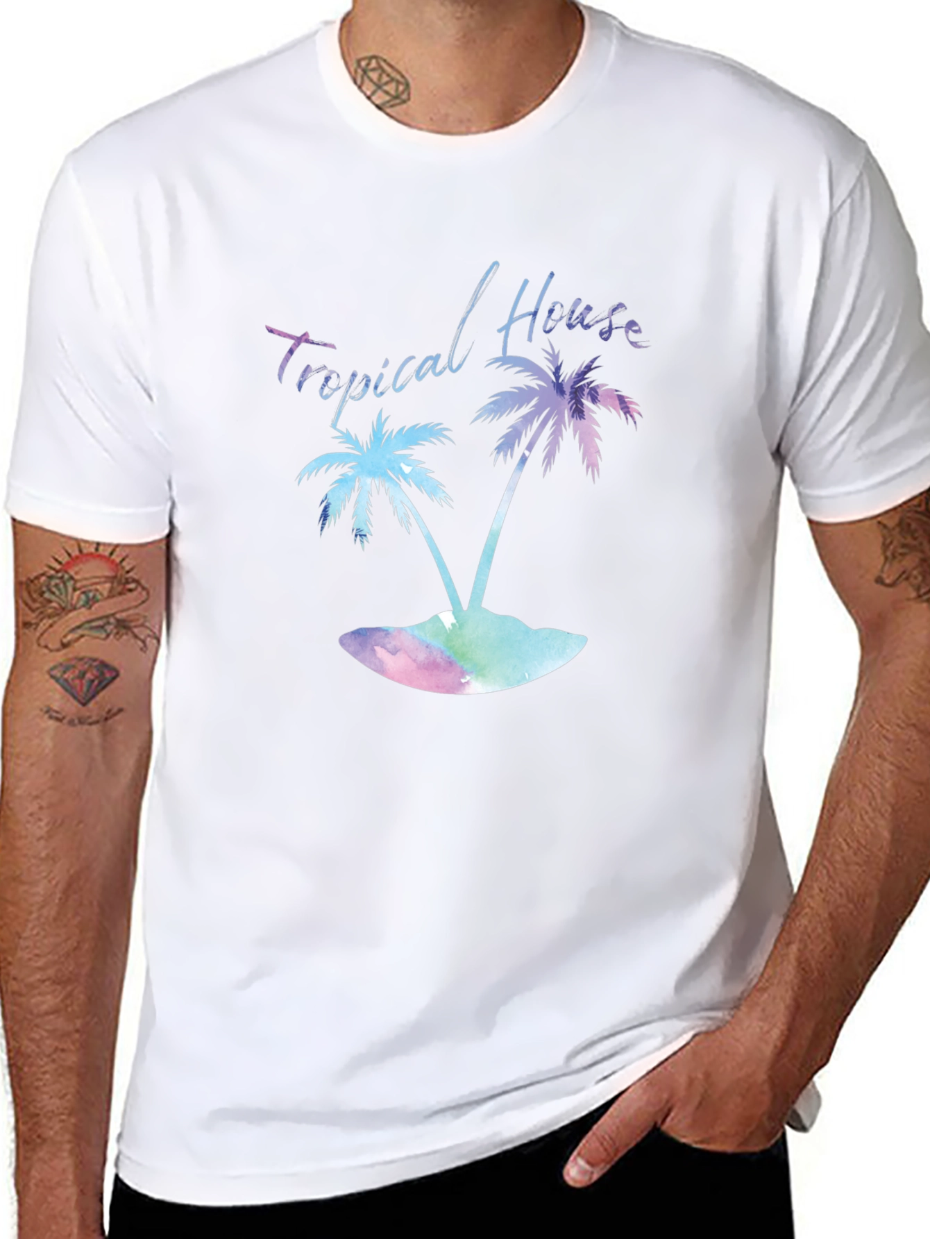 Tropical House Graphic T-Shirt - Island Vibes