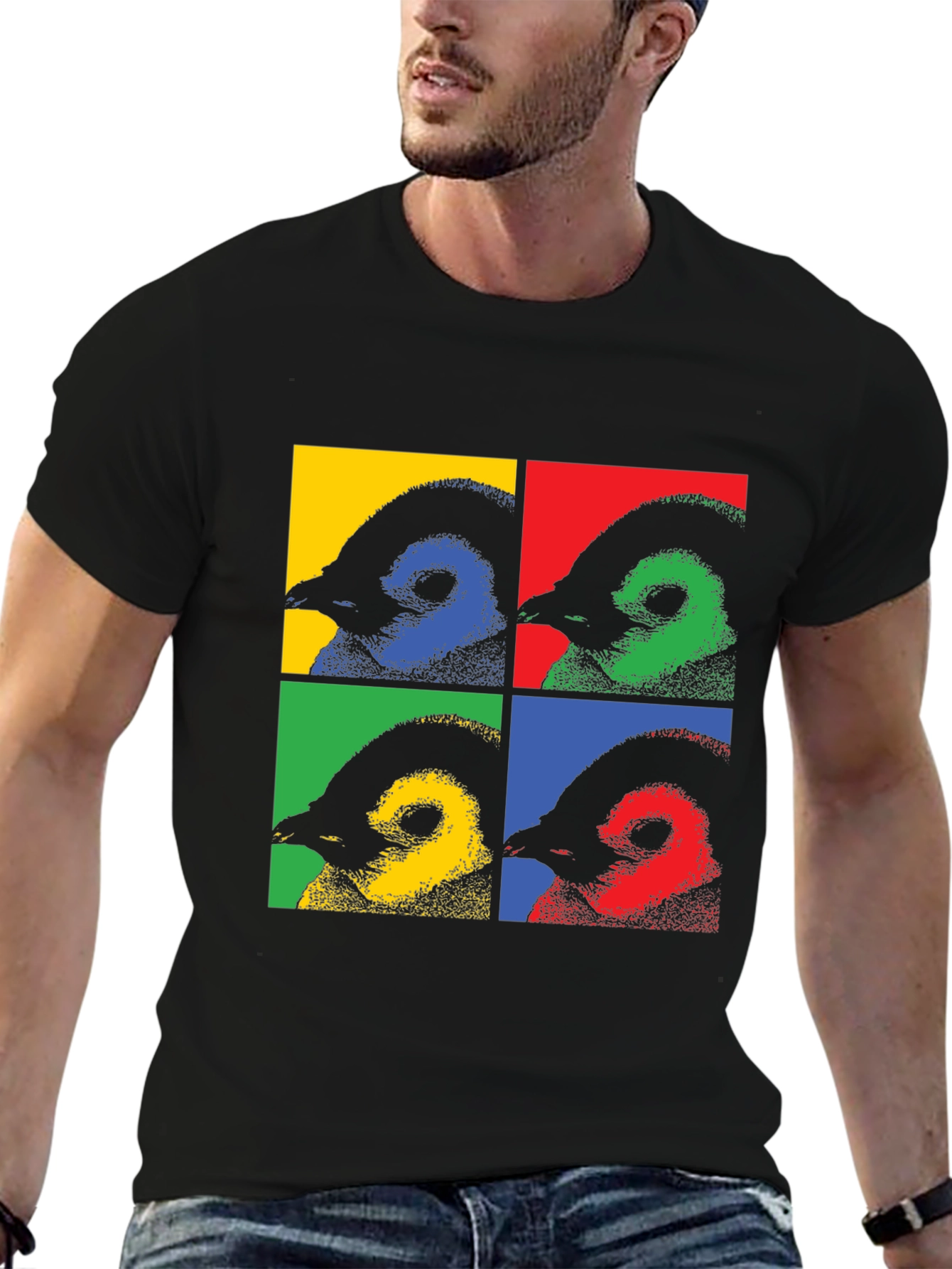 Pop Art Penguin Graphic Tee - Quirky Cool!