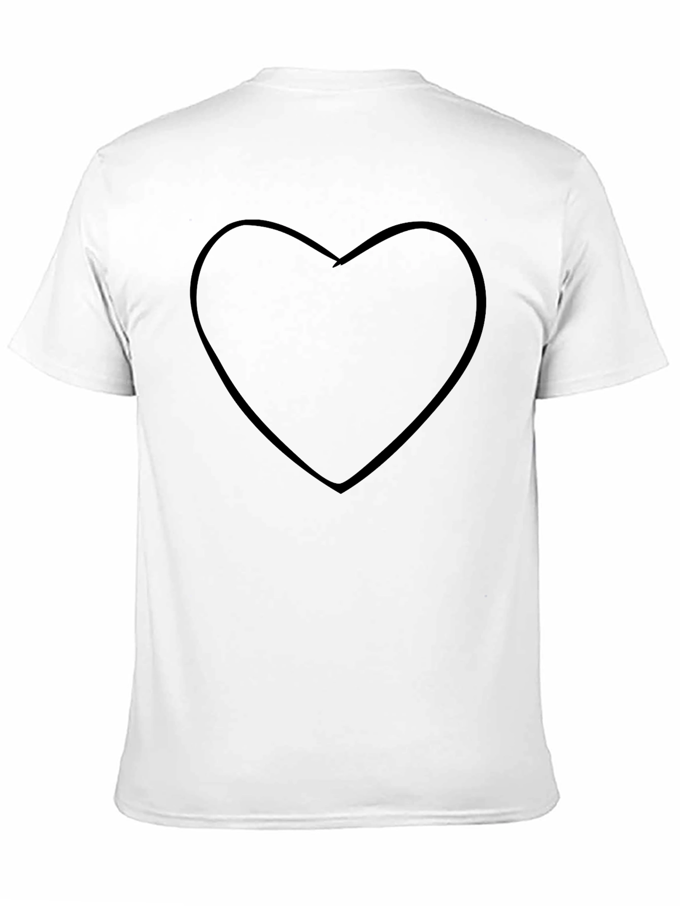 Black Heart Outline Graphic T-Shirt