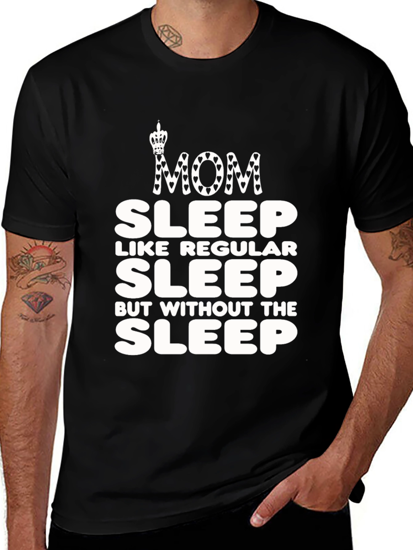 Mom Sleep Graphic T-Shirt Funny Womens Tee
