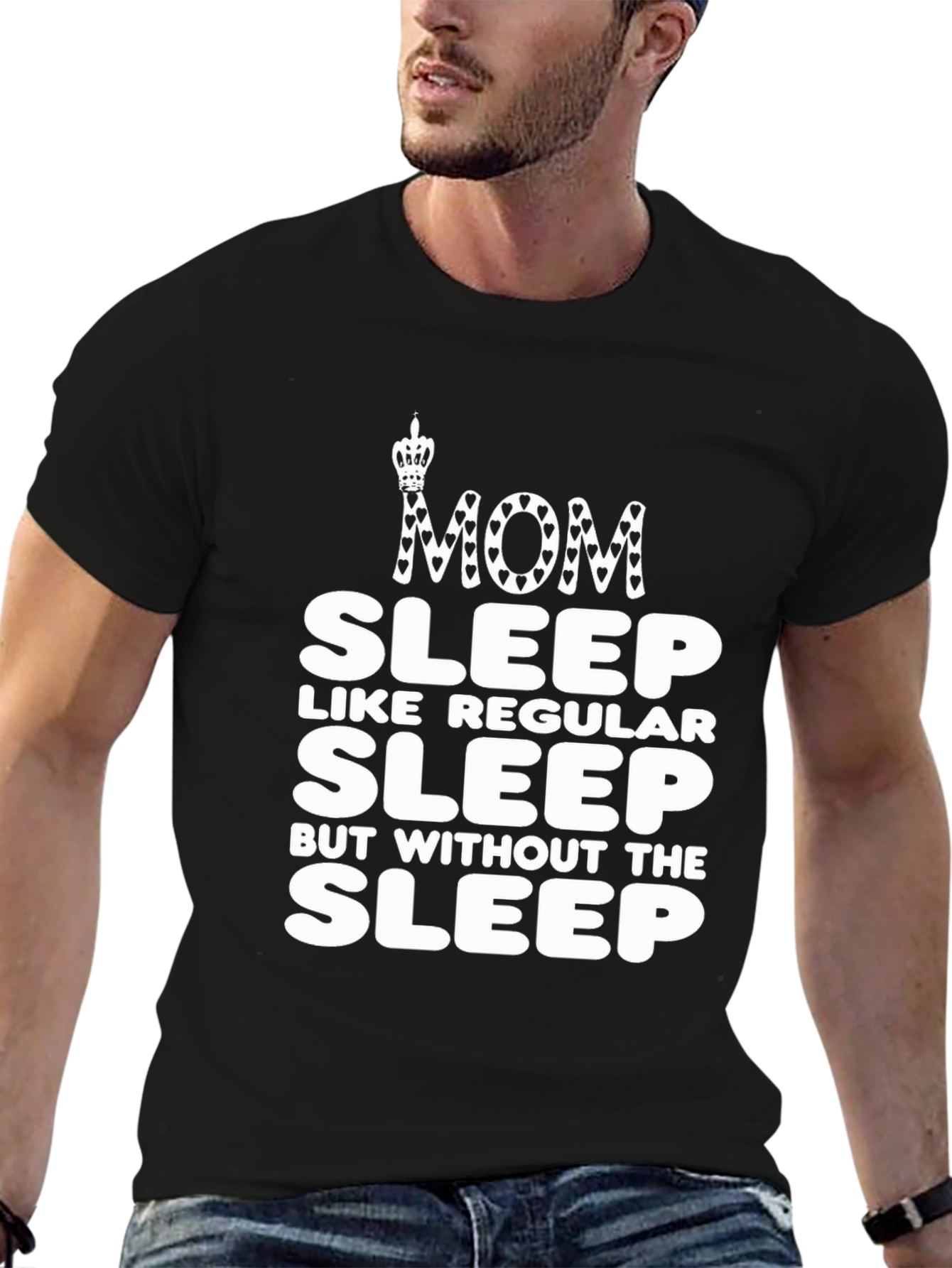 Mom Sleep Graphic T-Shirt Funny Womens Tee
