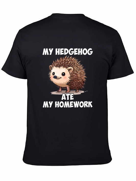 Funny Hedgehog Ate My Homework Graphic T-Shirt