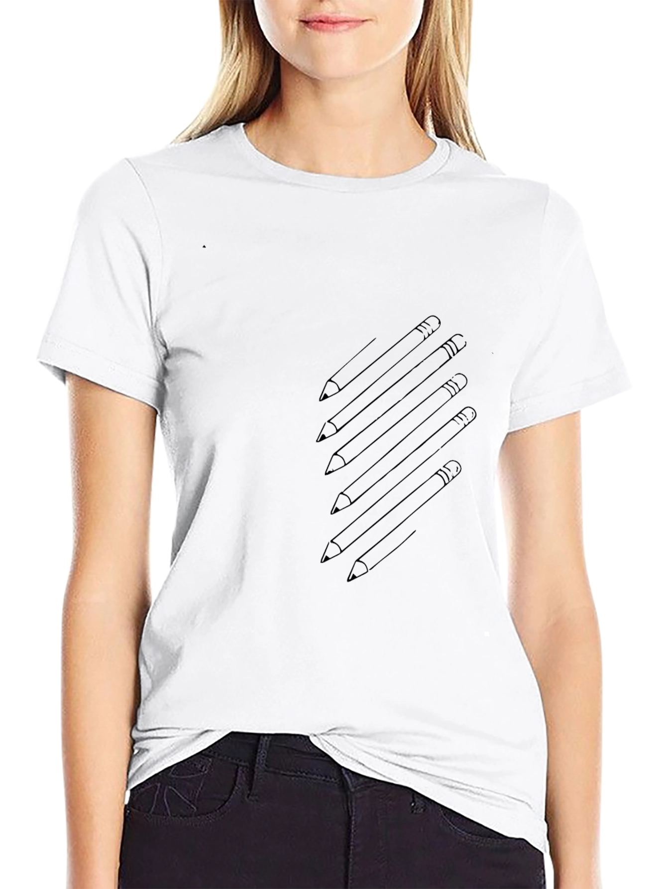 Pencil Graphic Black T-Shirt