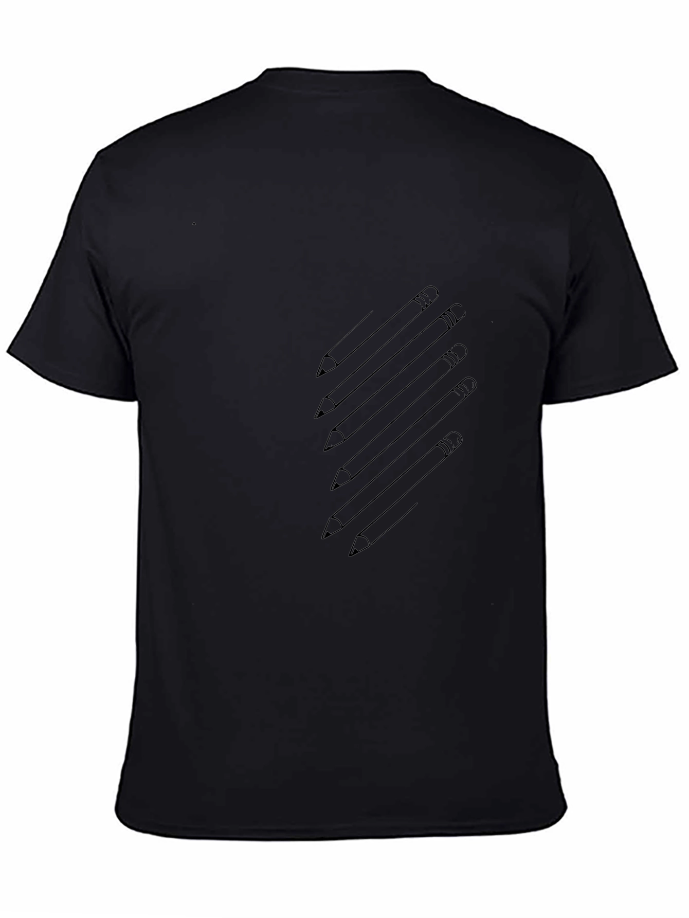 Pencil Graphic Black T-Shirt