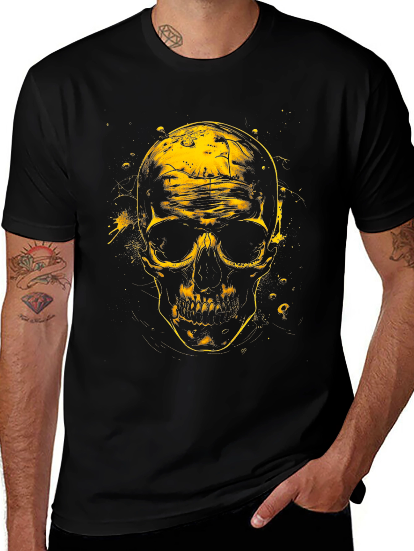 Skull Graphic Tee - Black Cotton