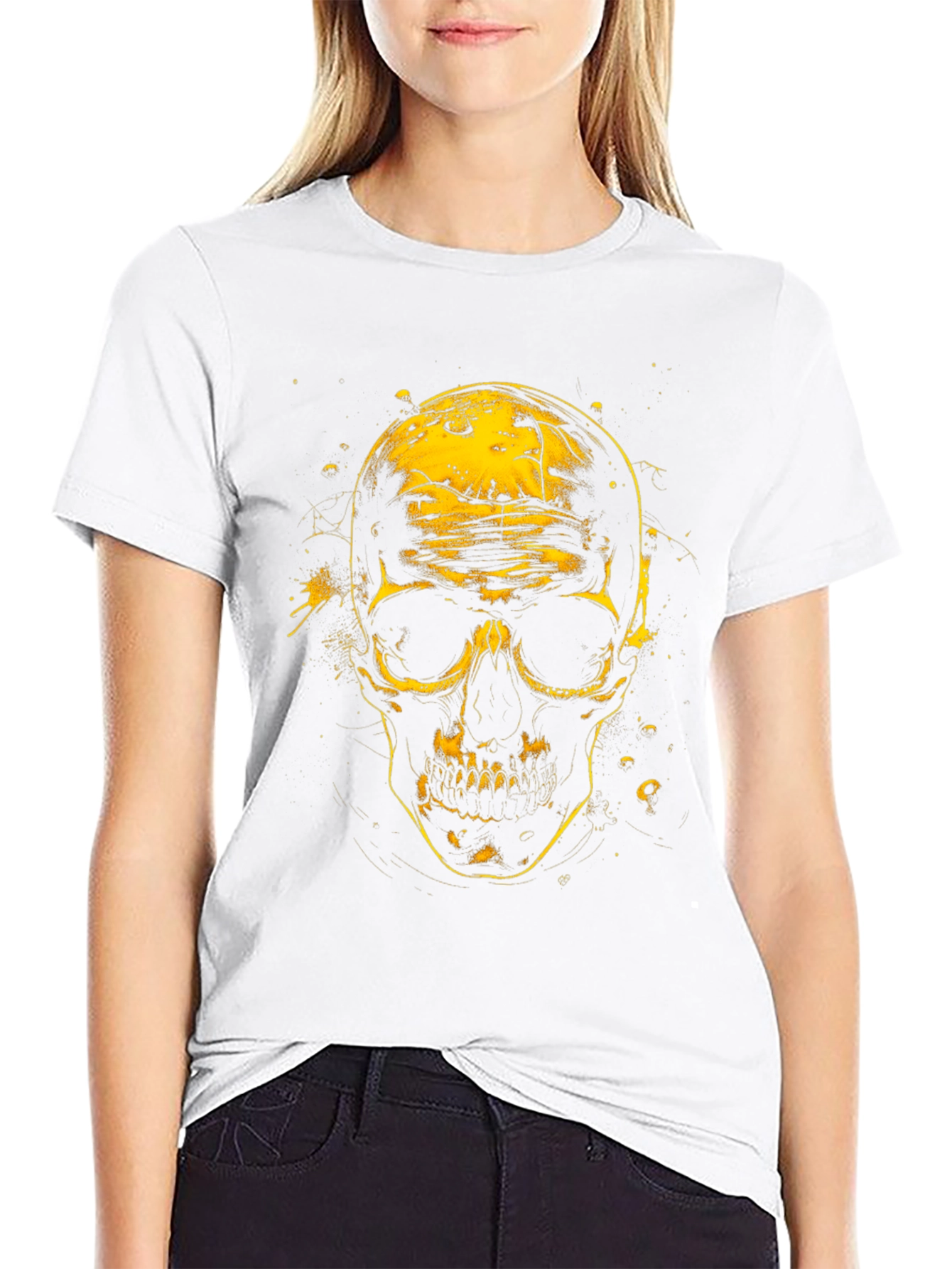 Skull Graphic Tee - Black Cotton