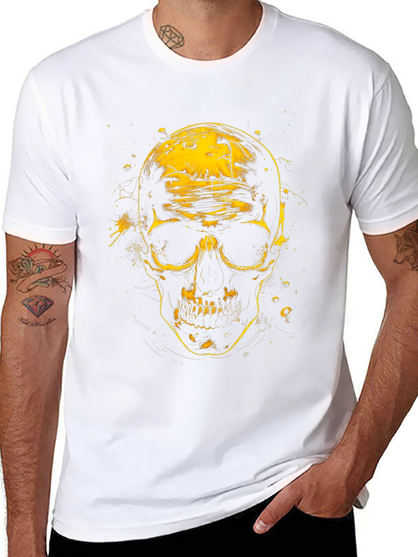 Skull Graphic Tee - Black Cotton