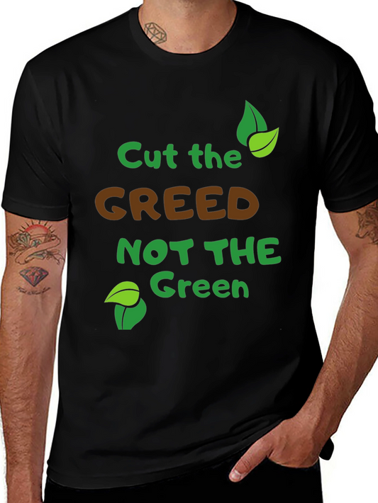 Eco-Friendly Cut Greed Black Graphic Tee