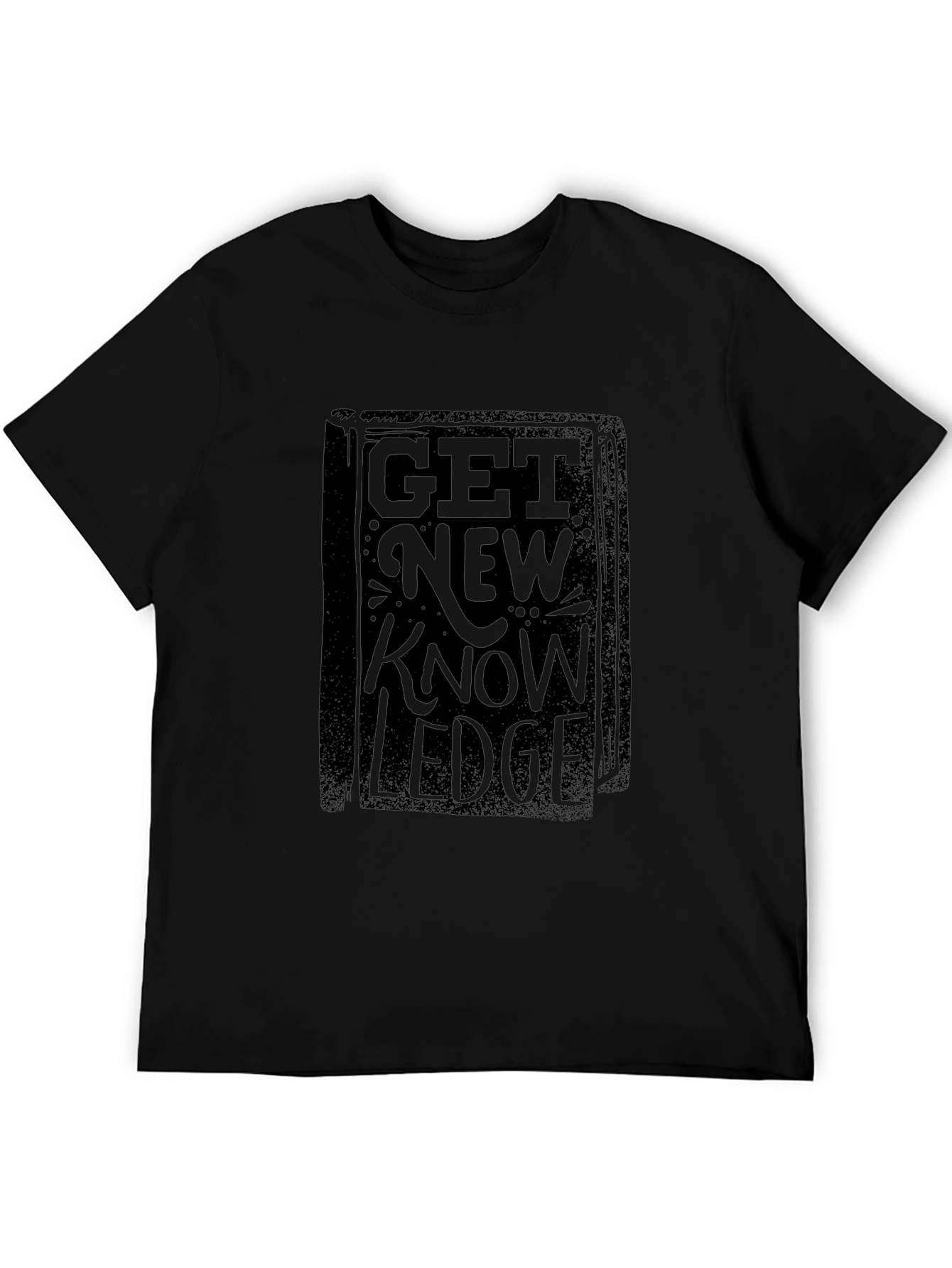Get New Knowledge Black Graphic T-Shirt