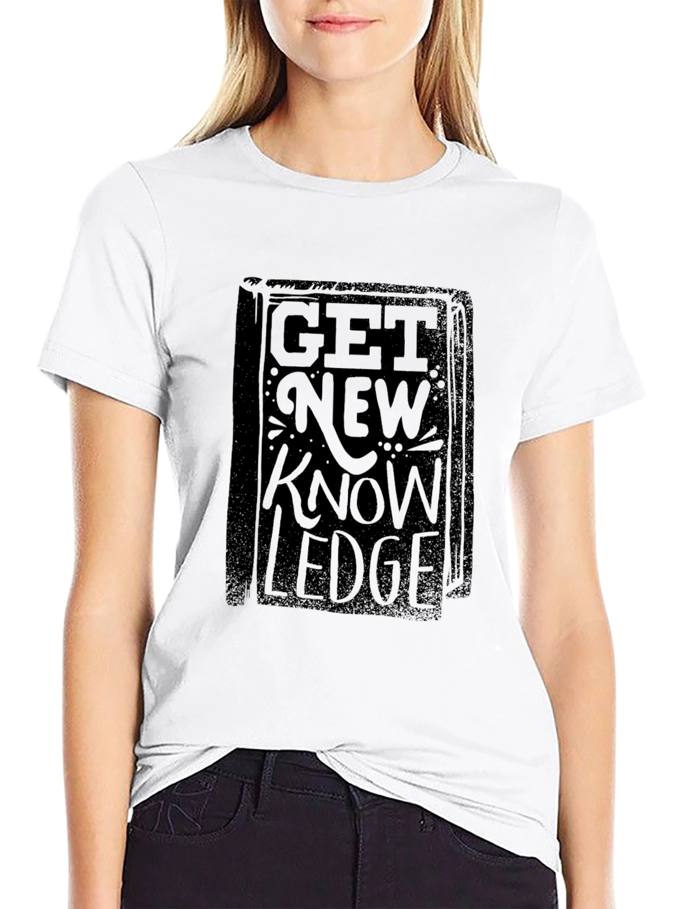 Get New Knowledge Black Graphic T-Shirt