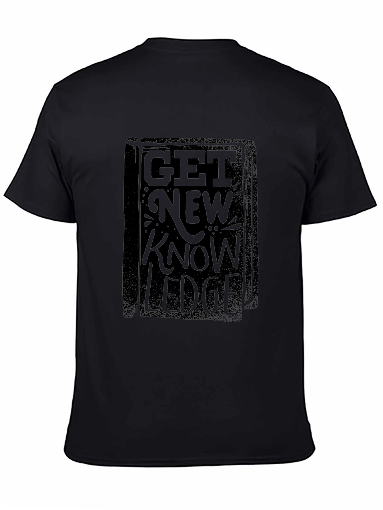 Get New Knowledge Black Graphic T-Shirt