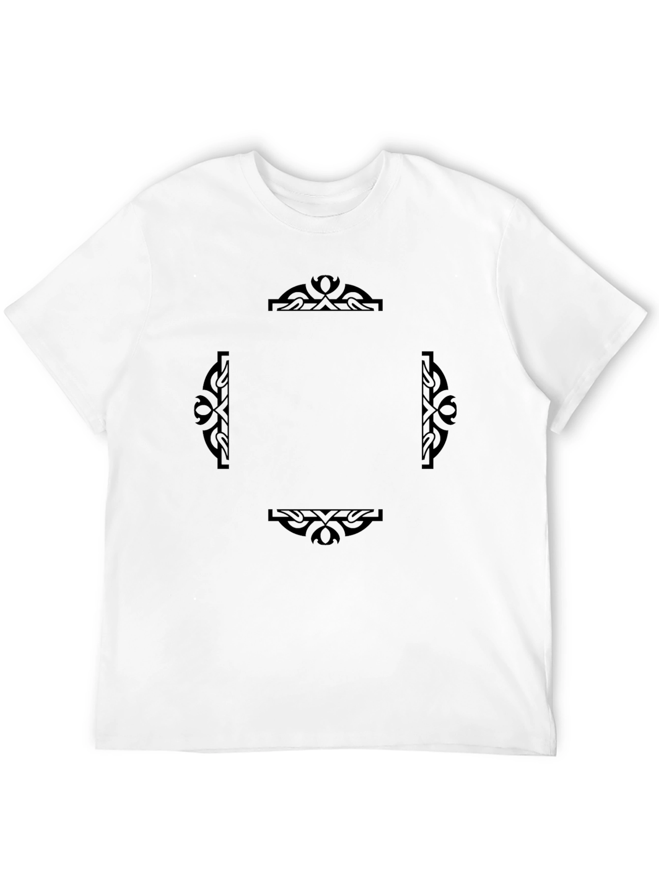 Tribal Patterned Black T-Shirt