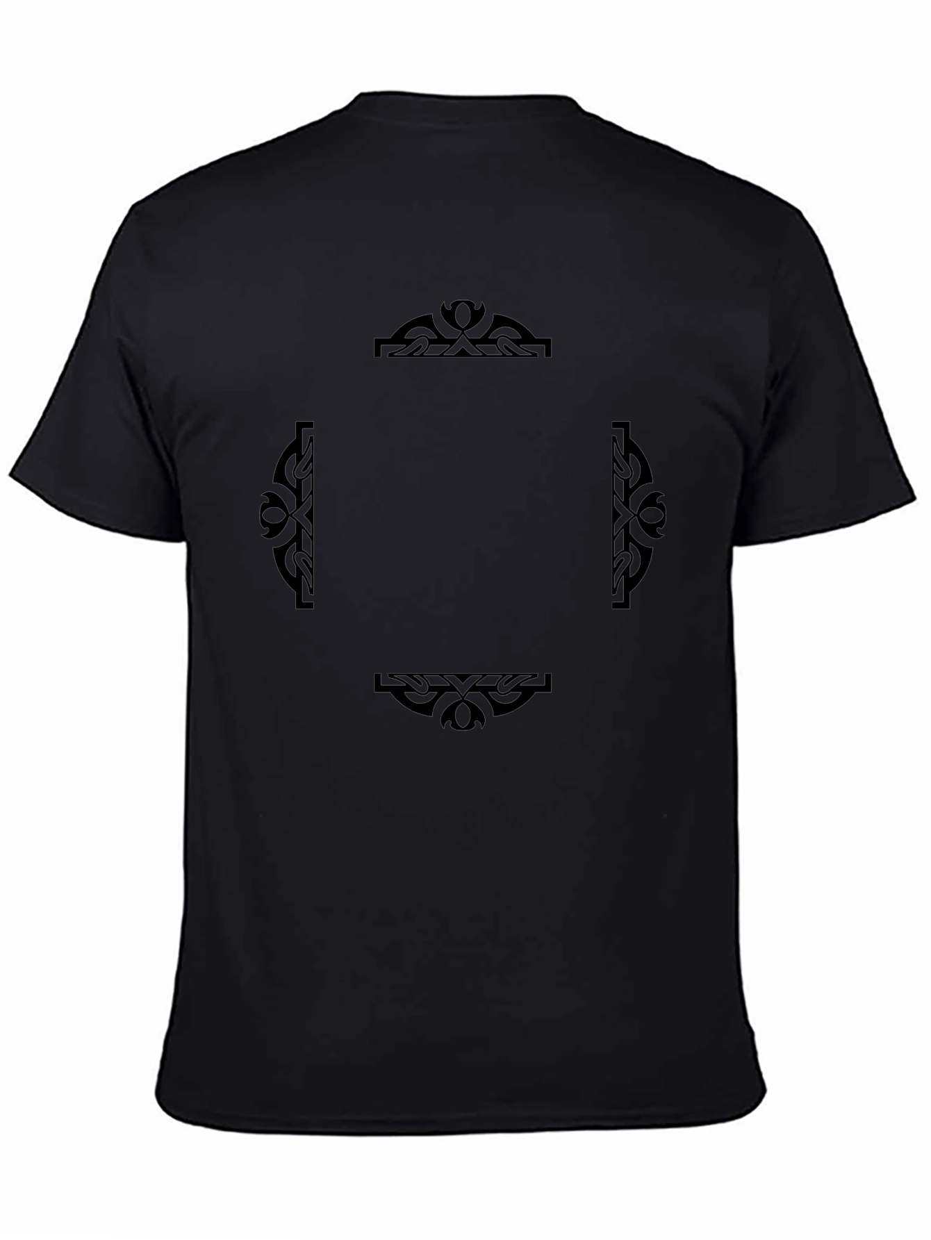Tribal Patterned Black T-Shirt
