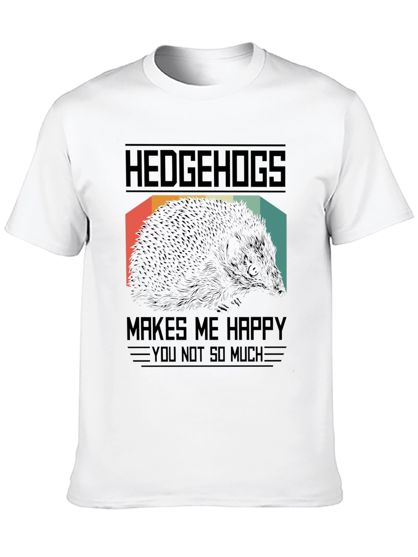 Hedgehogs Make Me Happy Black Graphic T-Shirt
