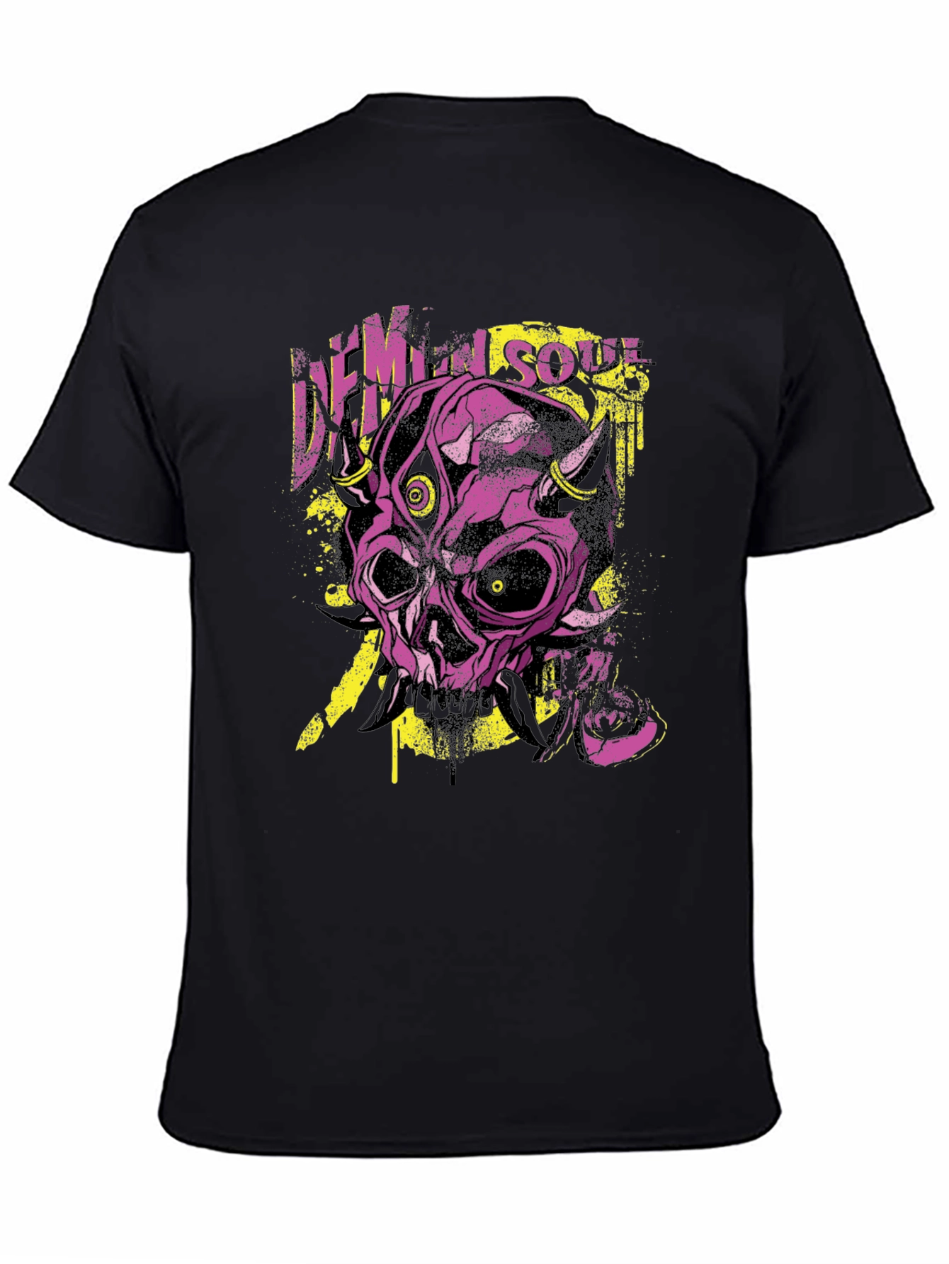 Demon Soul Graphic Print Black T-Shirt