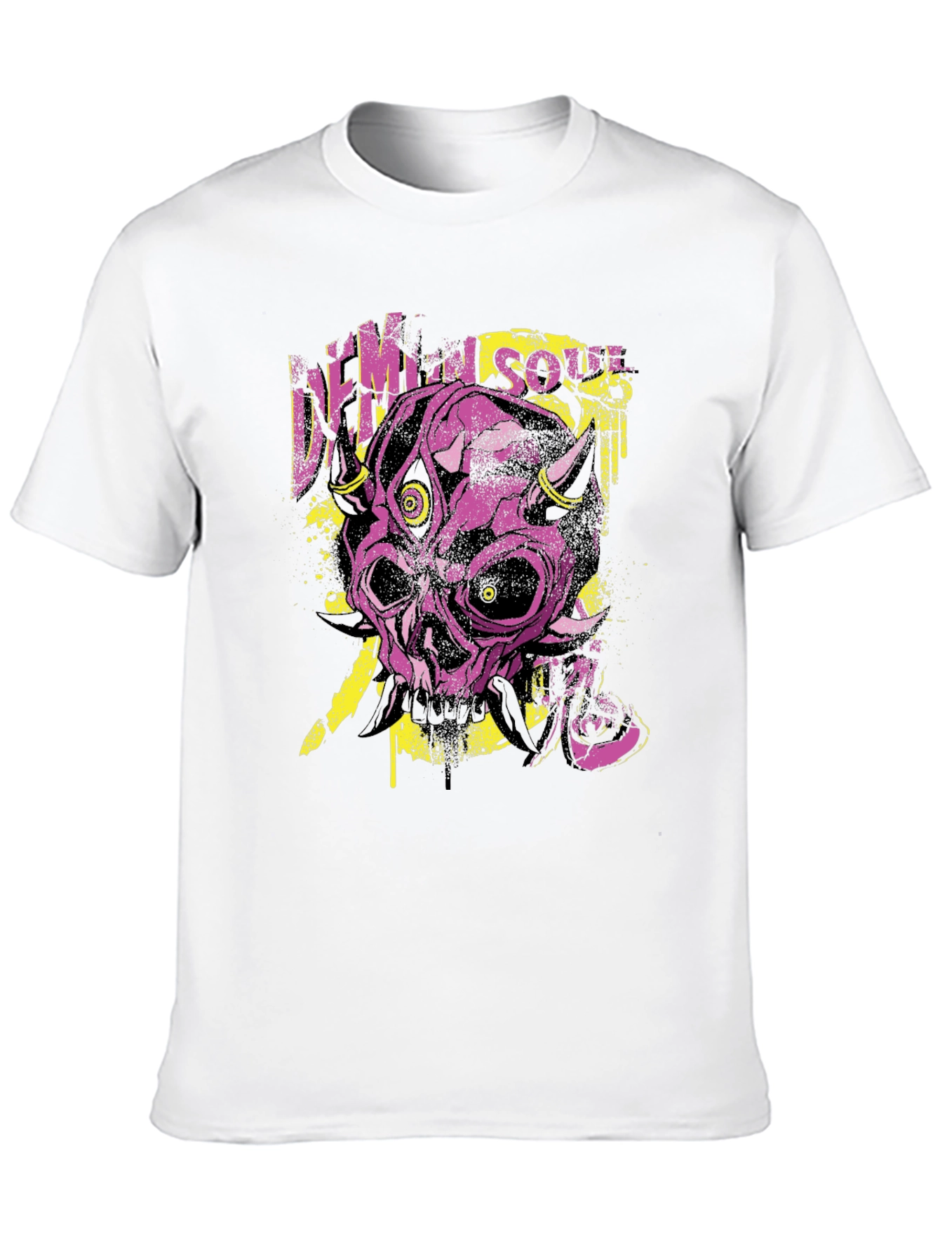 Demon Soul Graphic Print Black T-Shirt