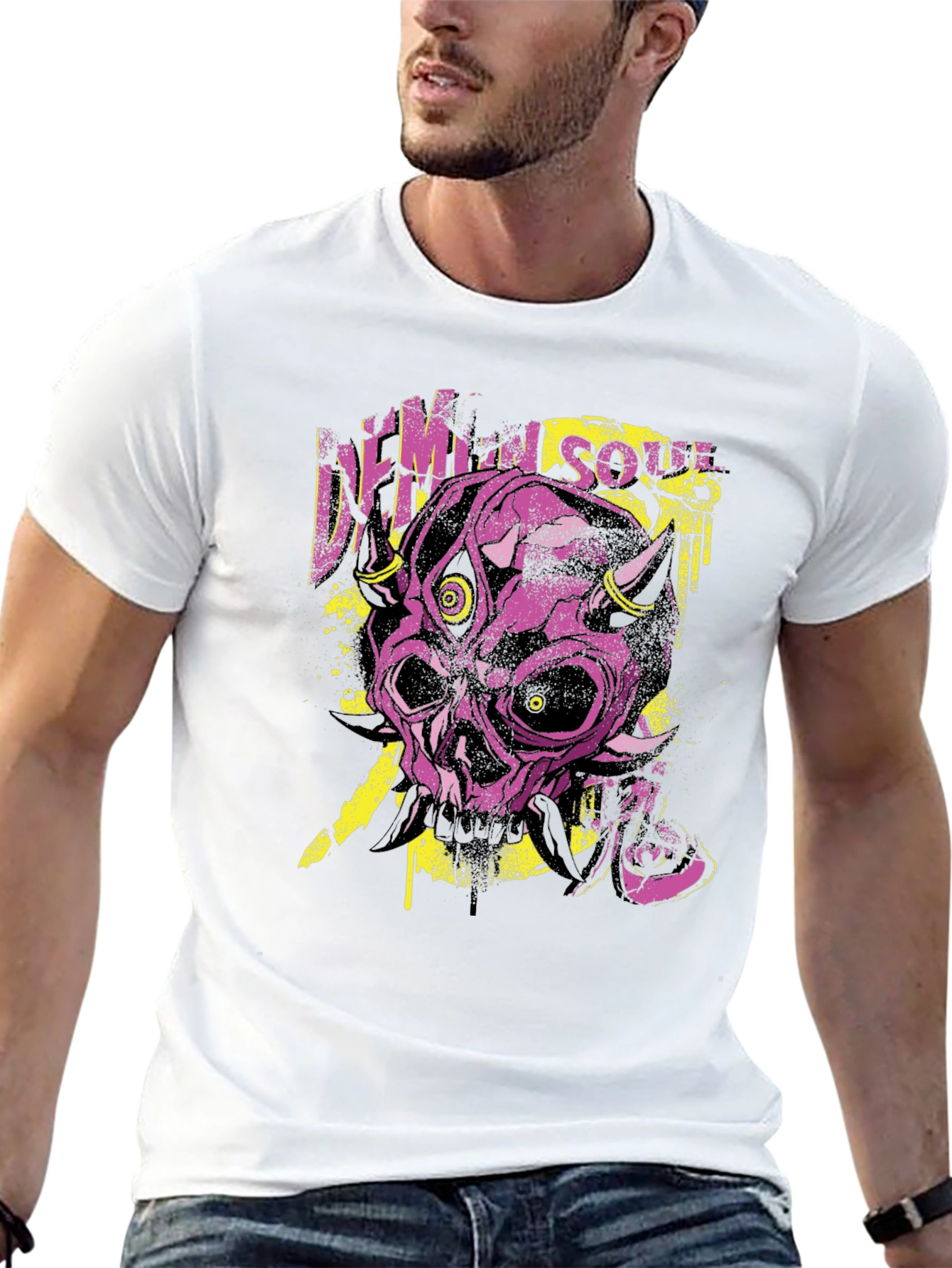 Demon Soul Graphic Print Black T-Shirt