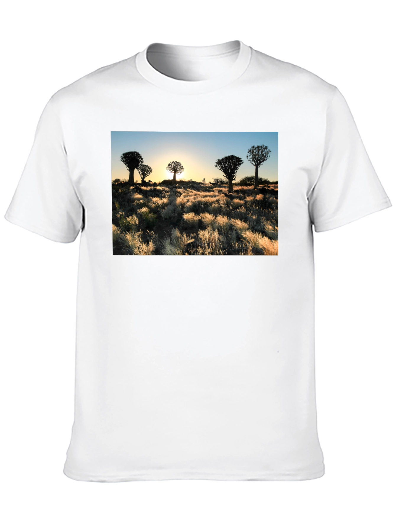 Sunset Quiver Tree Graphic Black T-Shirt