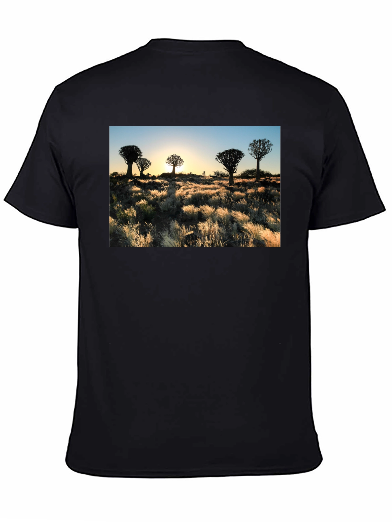 Sunset Quiver Tree Graphic Black T-Shirt