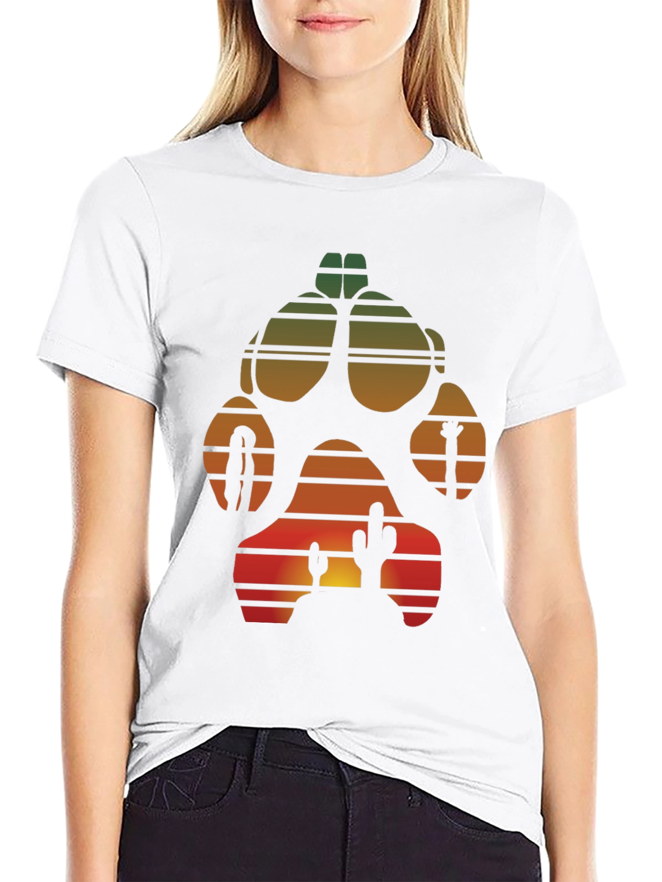 Desert Paw Print Graphic Tee - Stylish Unisex T-Shirt